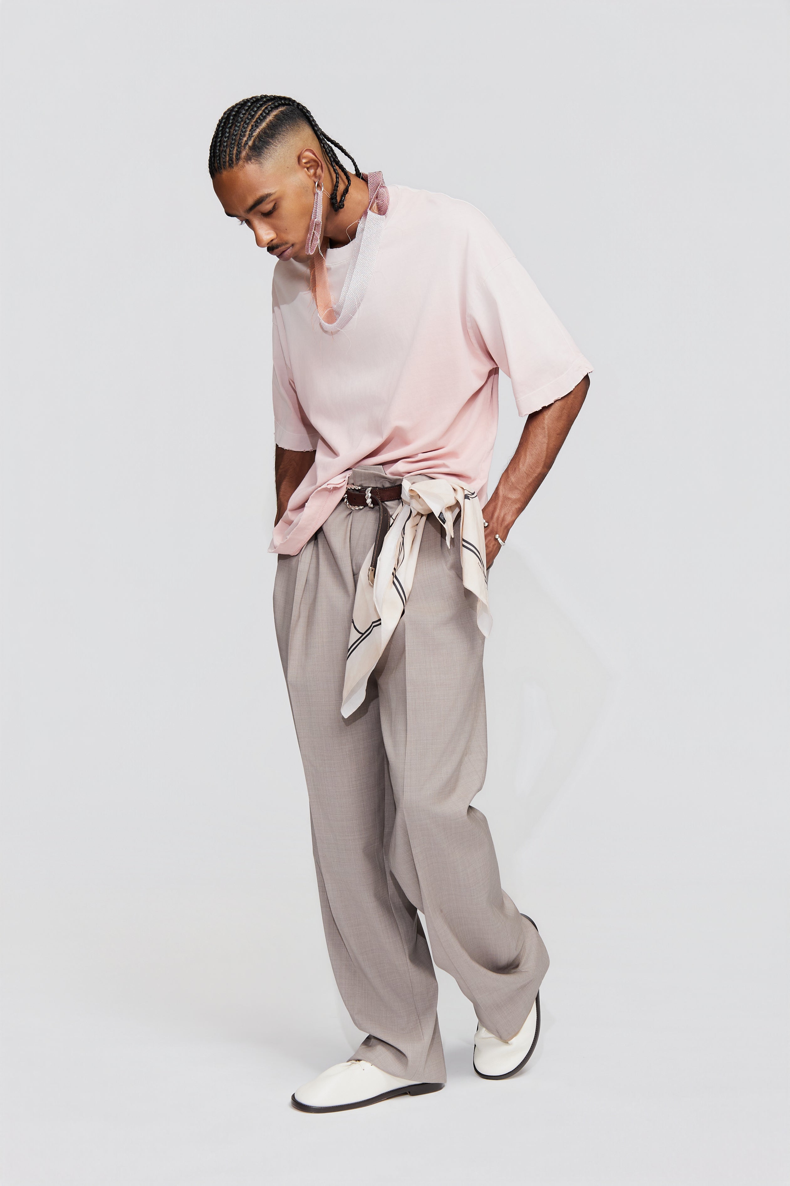 paura-Aura Oversized T-Shirt Powder Pink-15DP10020000018