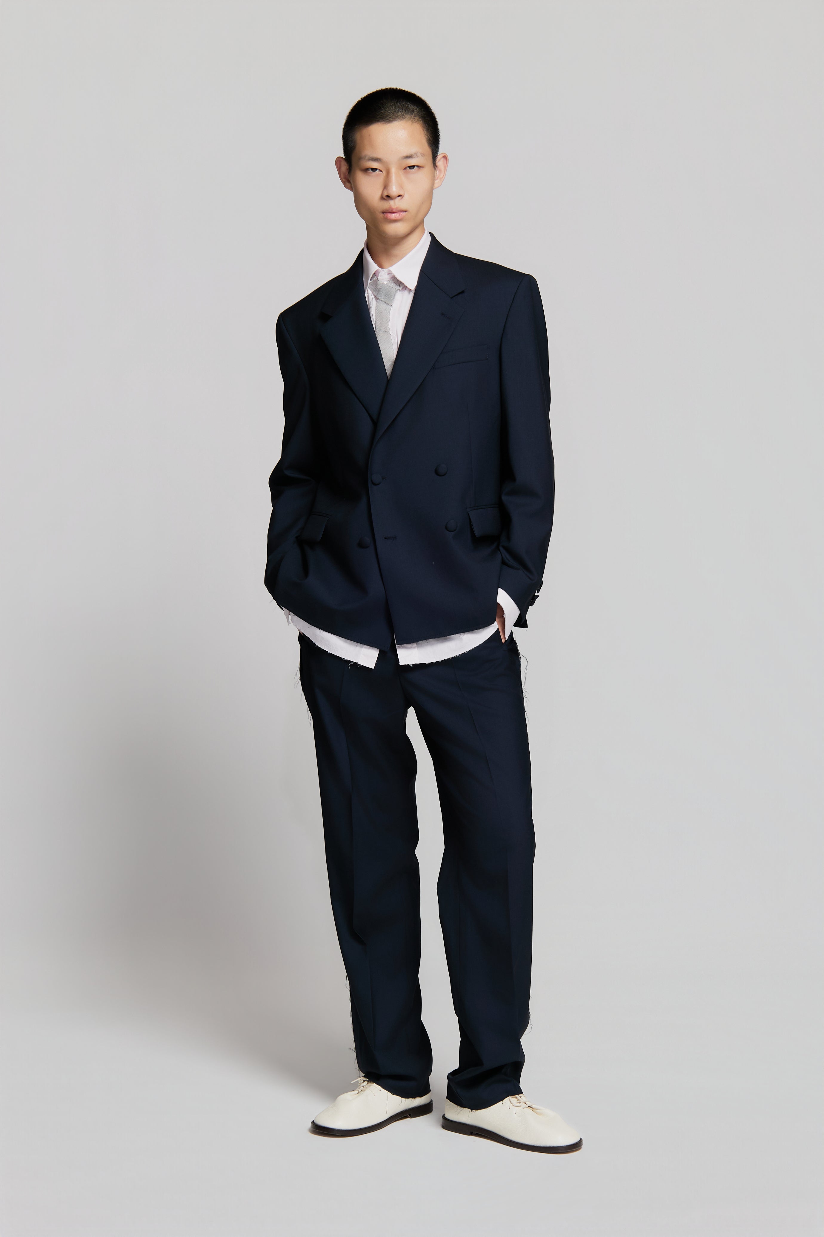 paura-Cassel Doublebreasted Suit Jacket Dark Blue-15DP50040000006