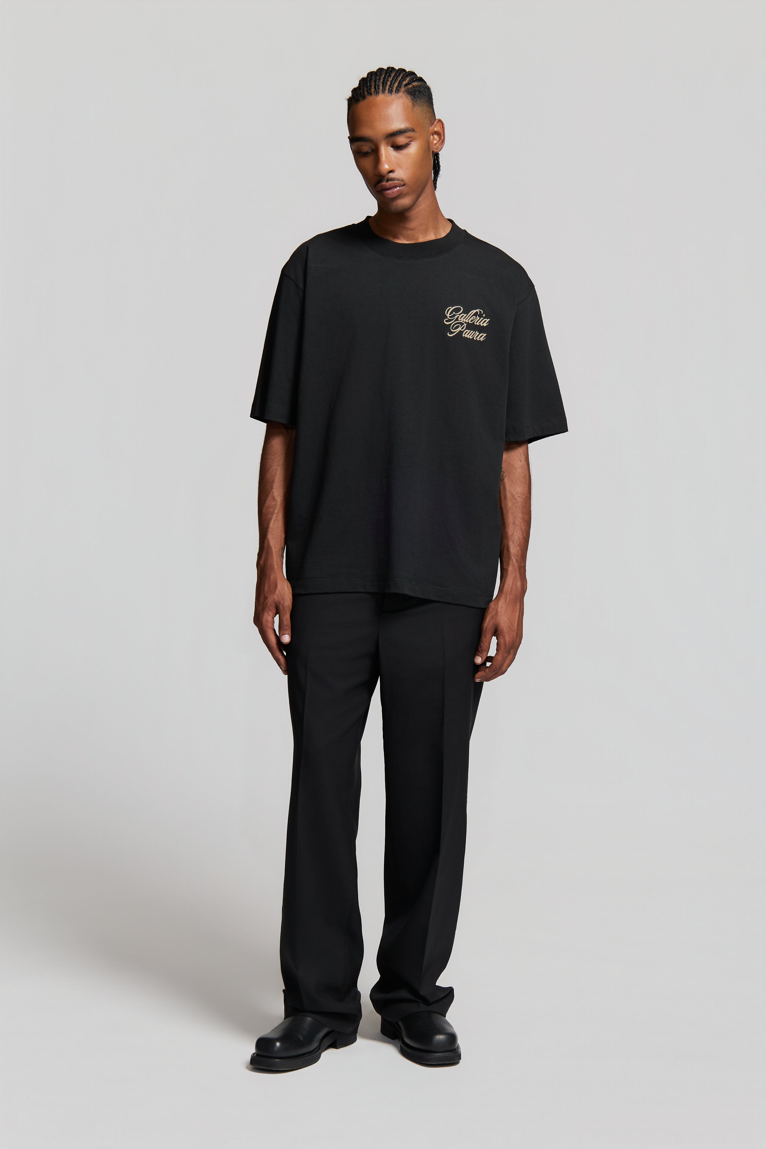 paura-Cleo Galleria Paura Corsivo T-Shirt Black-15DP10032030001