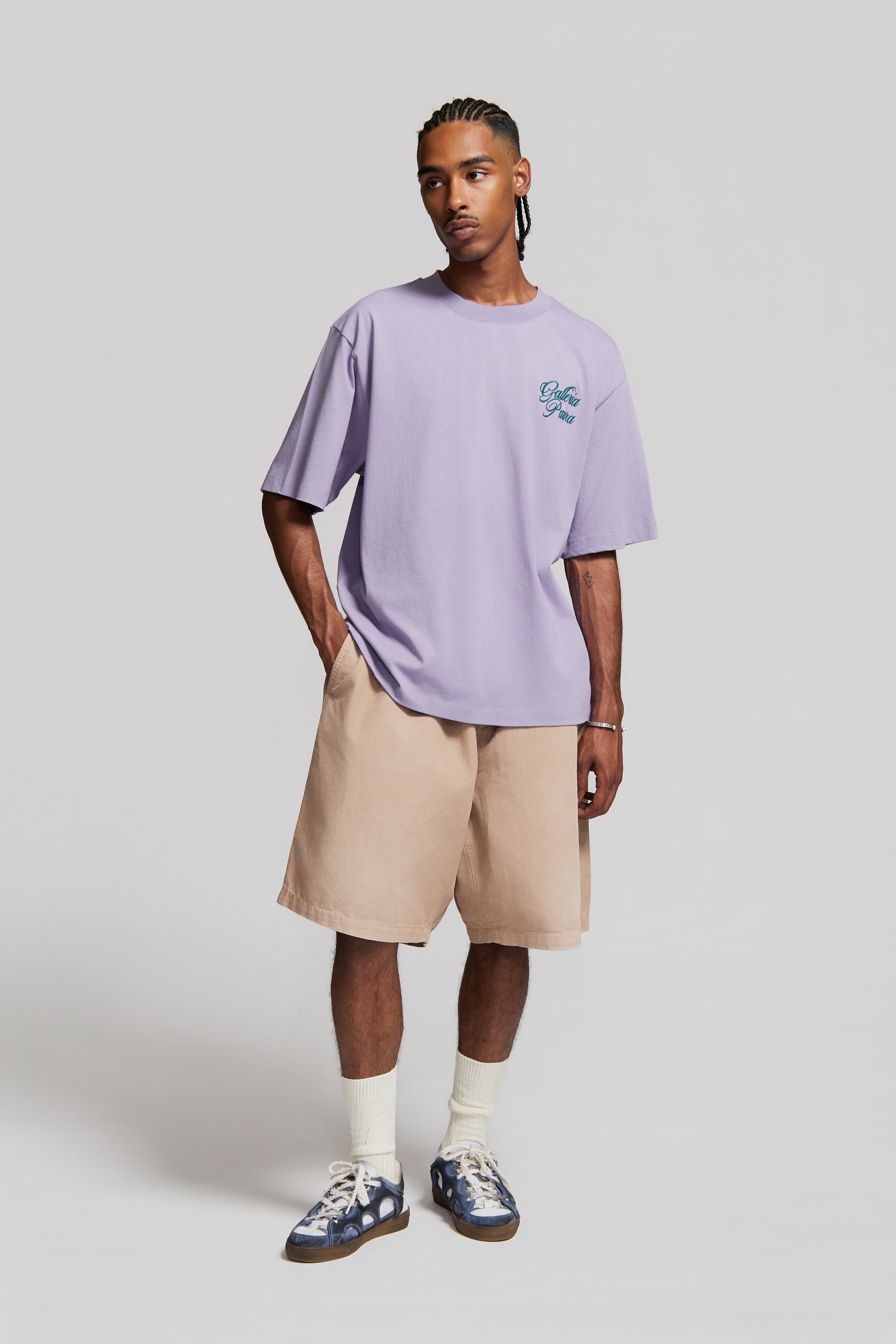 paura-Cleo Galleria Paura Corsivo T-Shirt Lilac-15DP10020000003