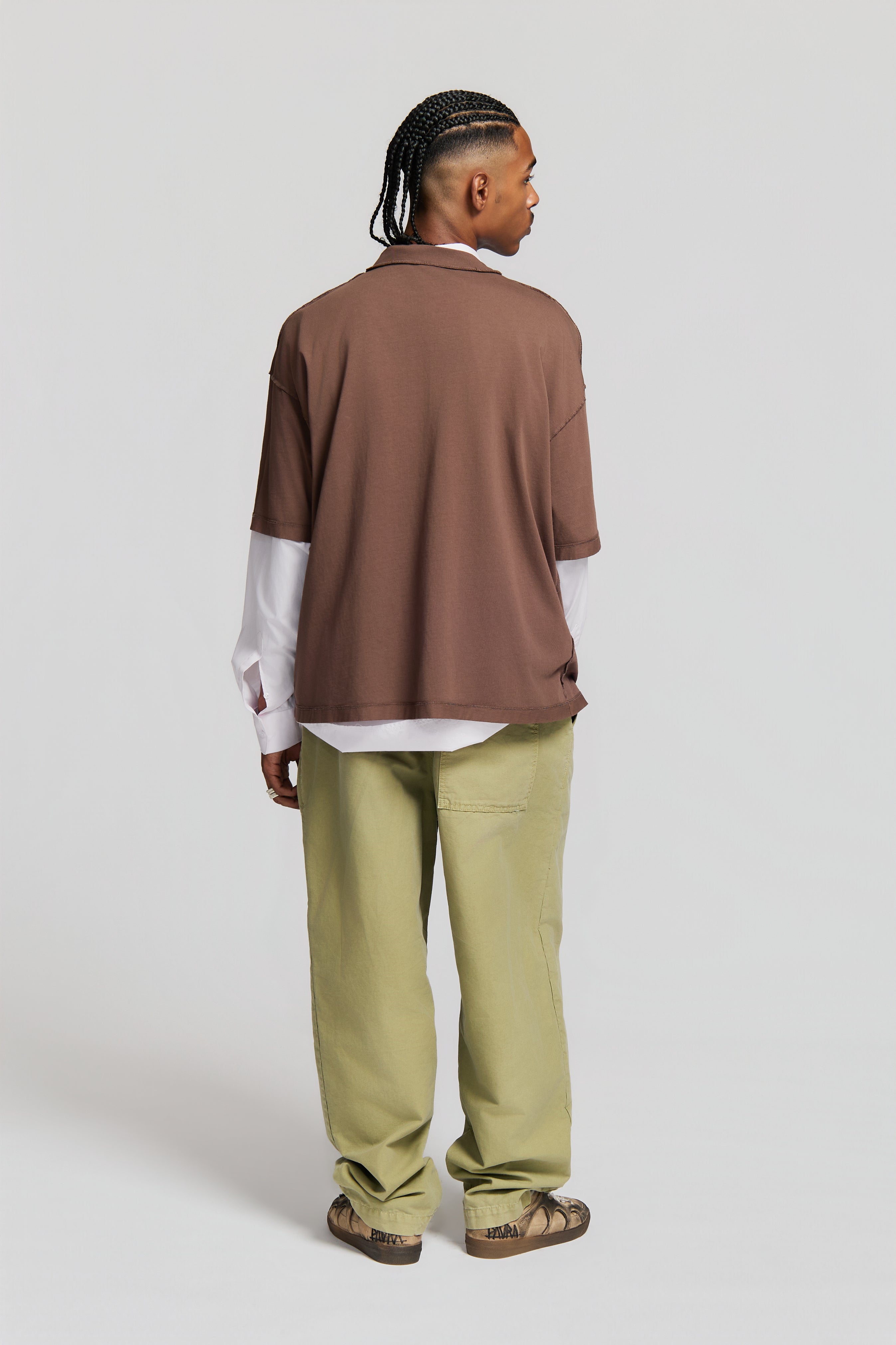 paura-Costa "Dbatgd" Oversized T-Shirt Brown-15DP10021020016