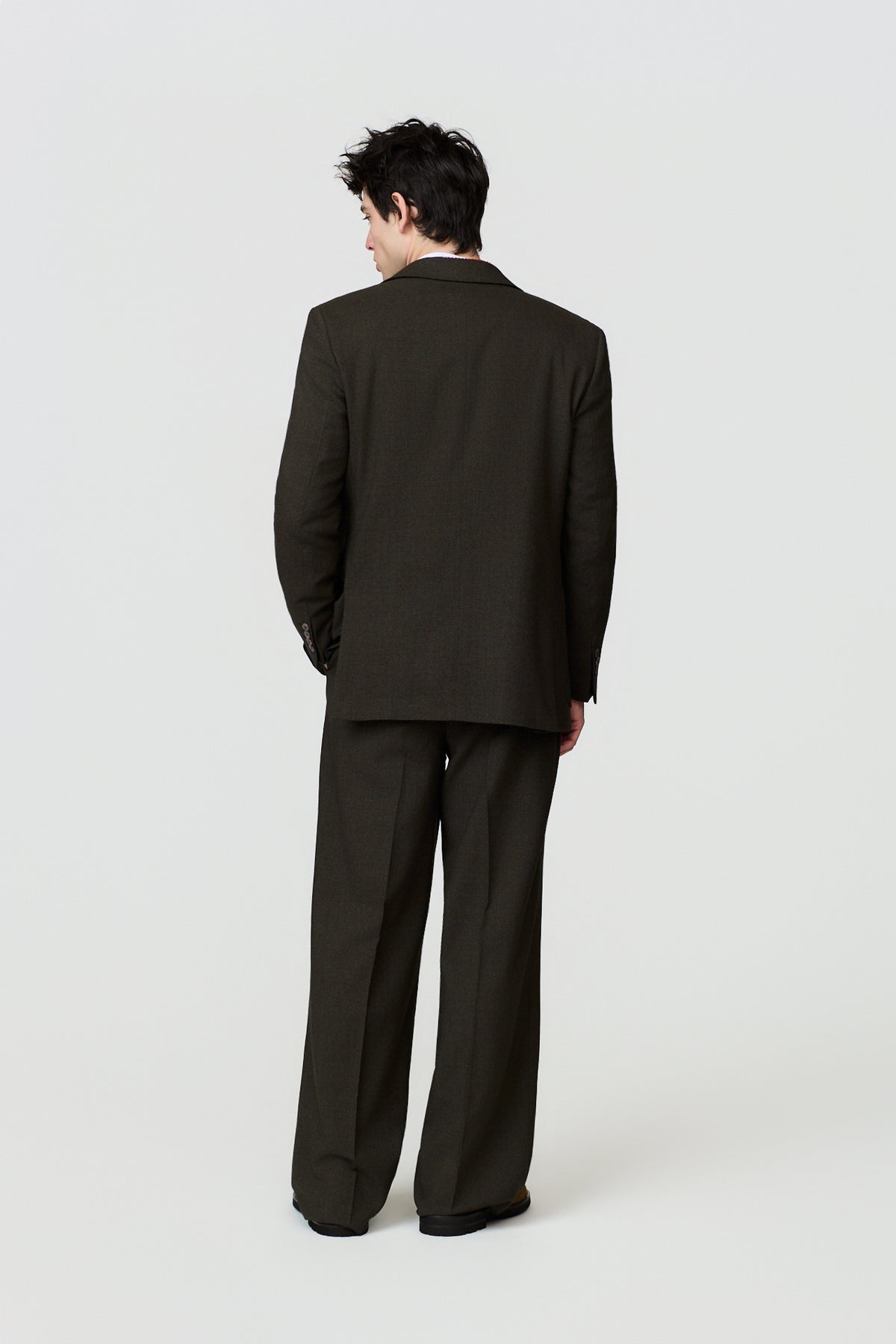 paura-Crew Single-Breasted Jacket - Dark Green-14DP00070000090