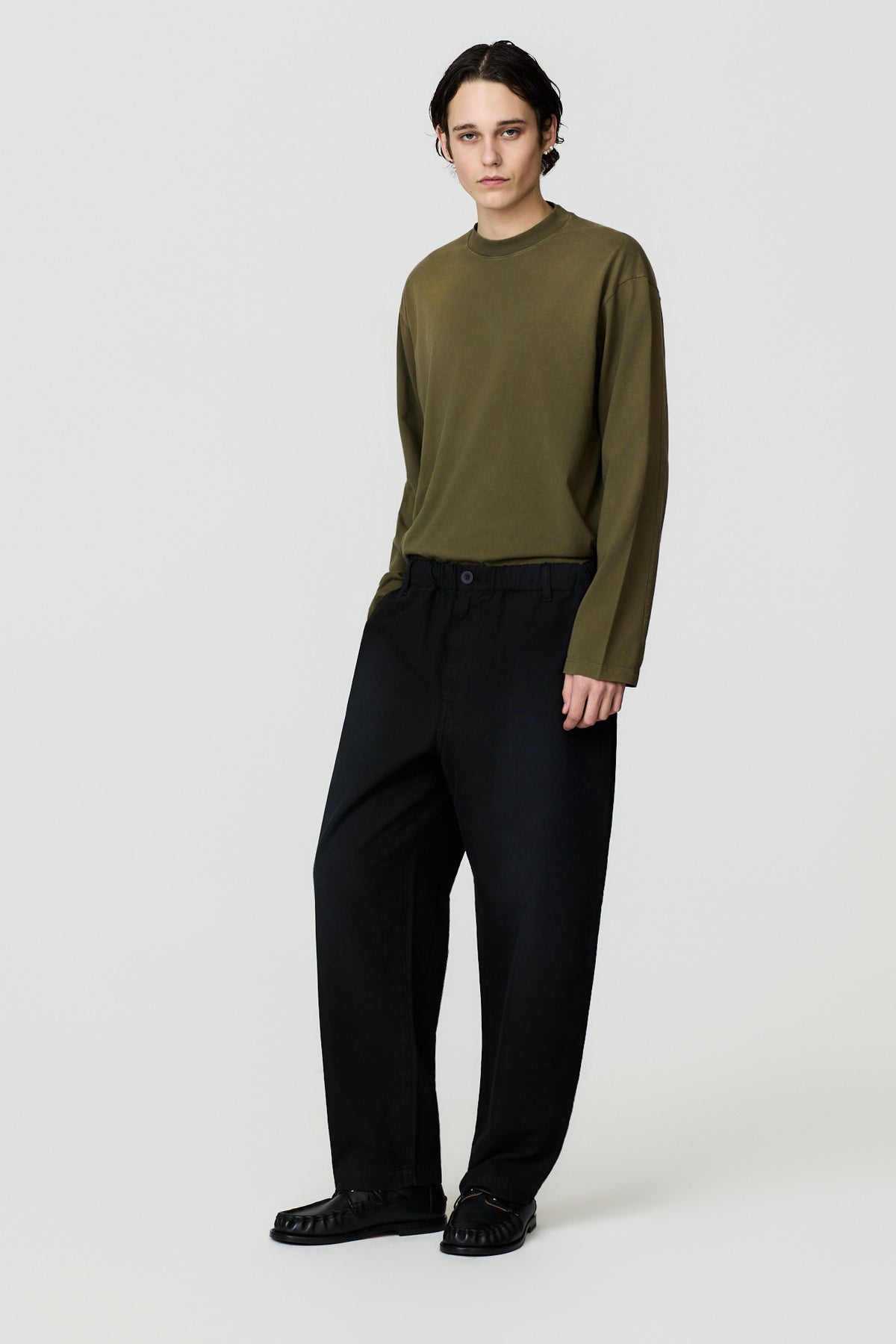 paura-Diogene Wide-Leg Elasticated Trousers - Black-16DP40090000001
