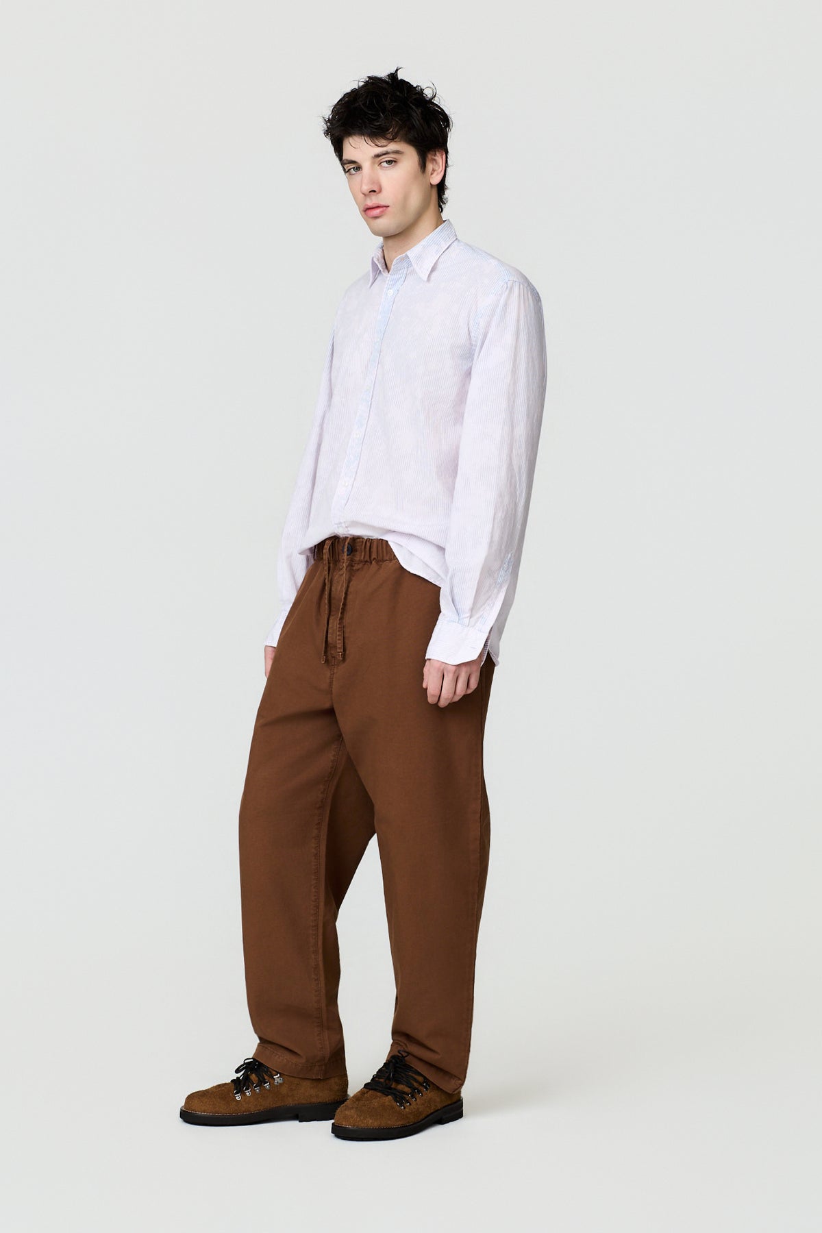 paura-Diogene Wide-Leg Elasticated Trousers - Tobacco-16DP40210000001