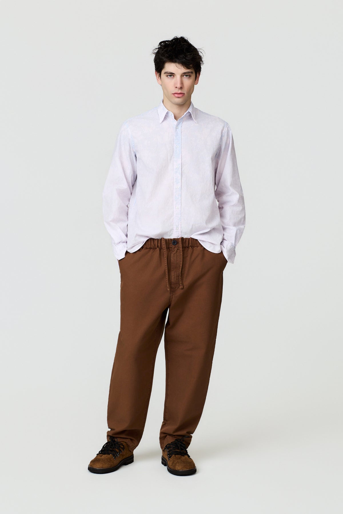 paura-Diogene Wide-Leg Elasticated Trousers - Tobacco-16DP40210000001