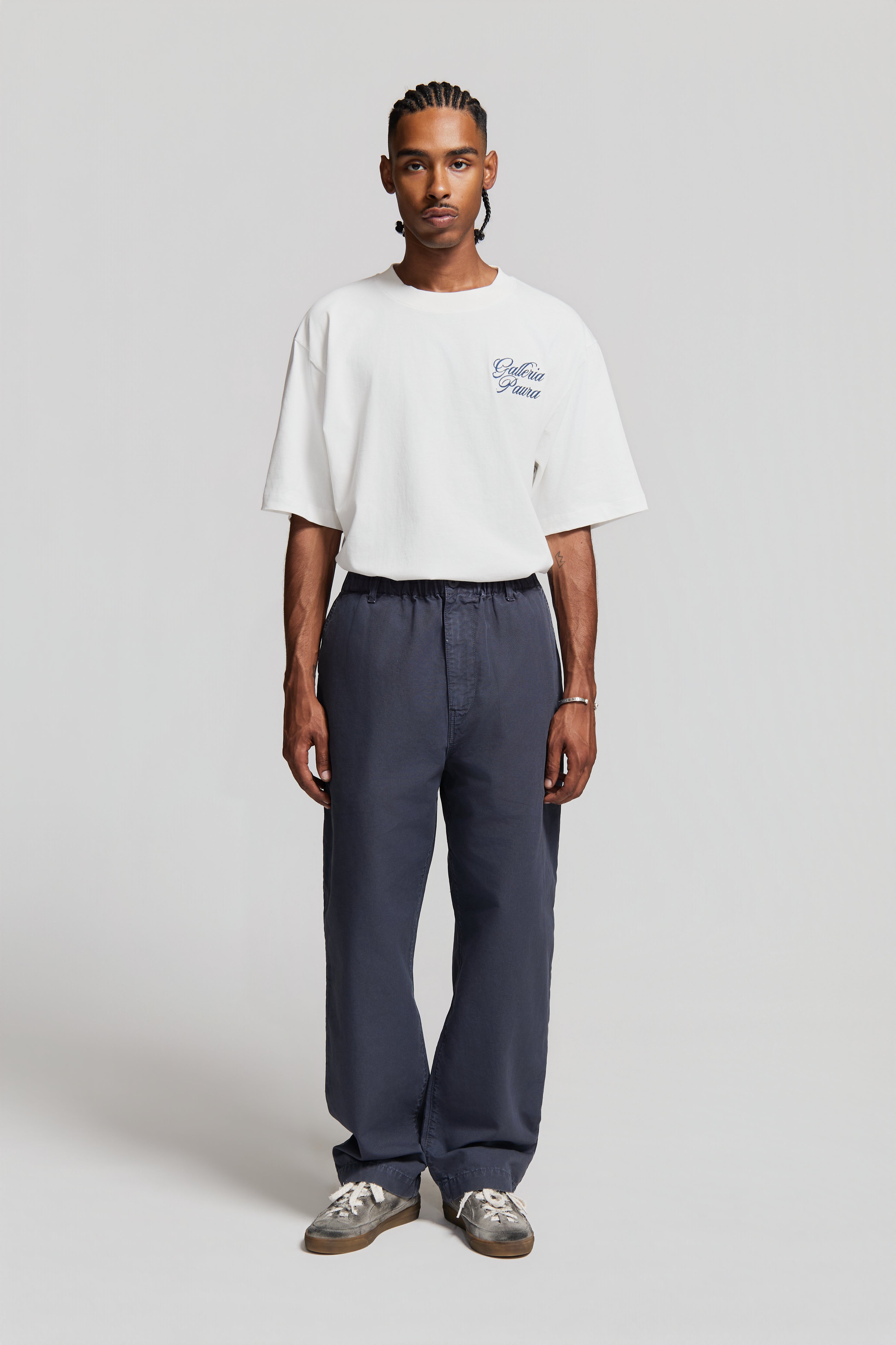paura-Diogene Workwear Pants Midnight Blue-15DP40090000013