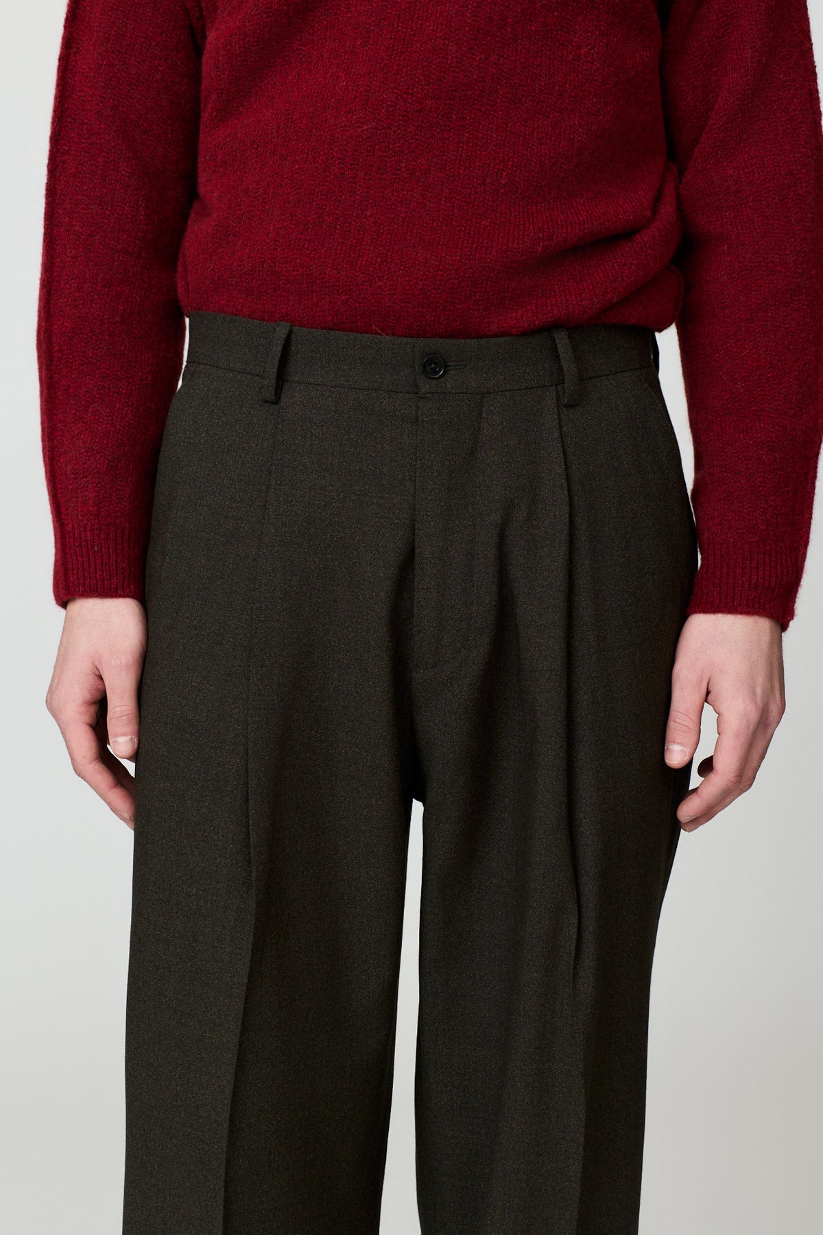 paura-Egon Wide-Leg Trousers - Dark Green-
