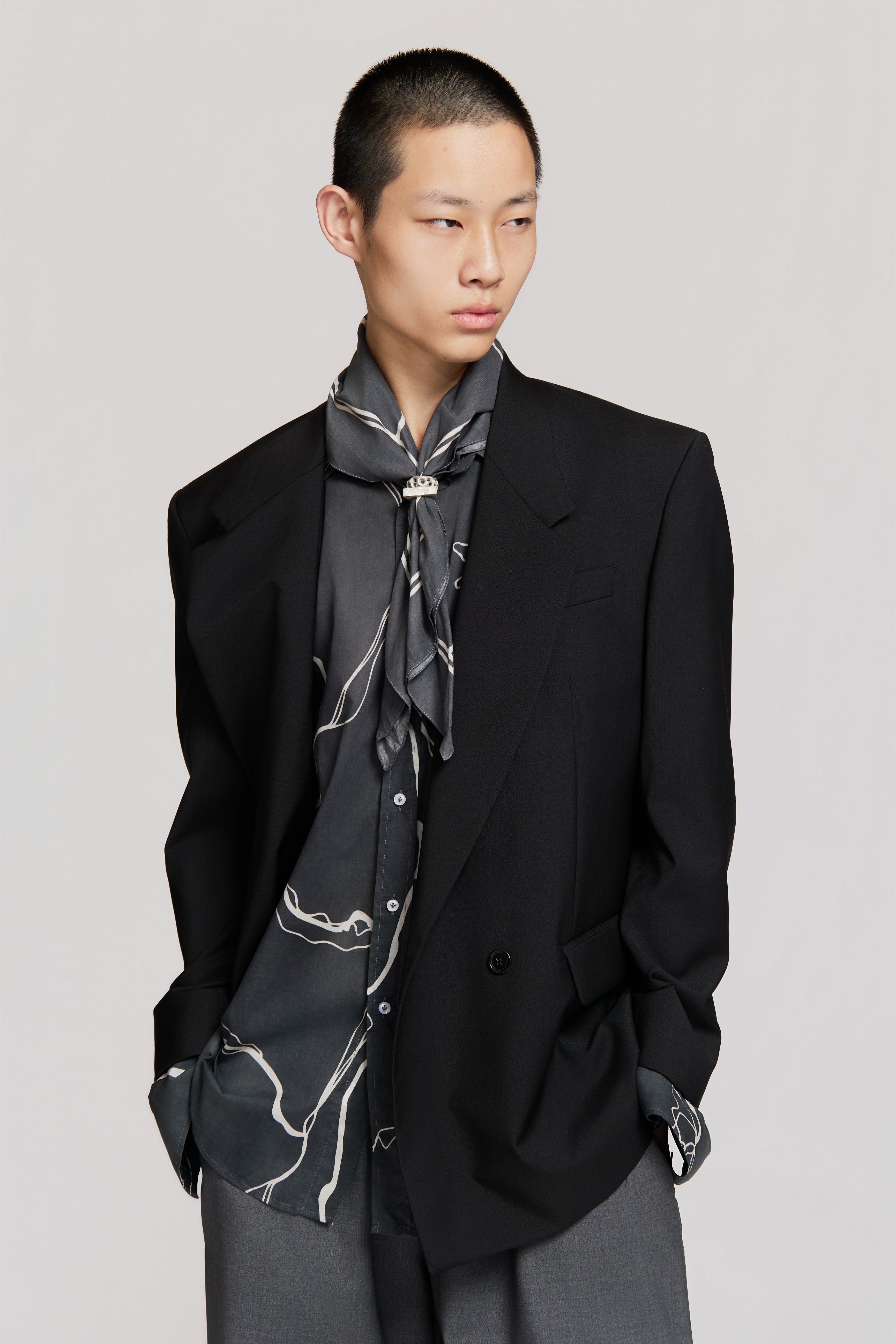 paura-Elio Doublebreasted Jacket Black-15DP50030000001