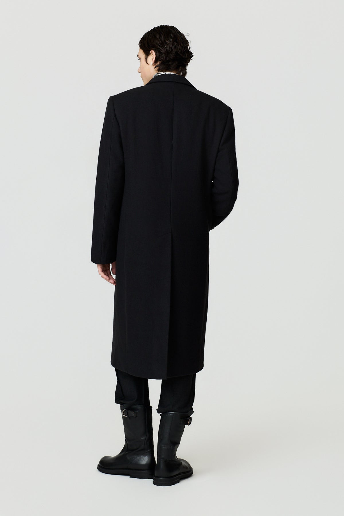 paura-Enea Double-Breasted Coat - Black-