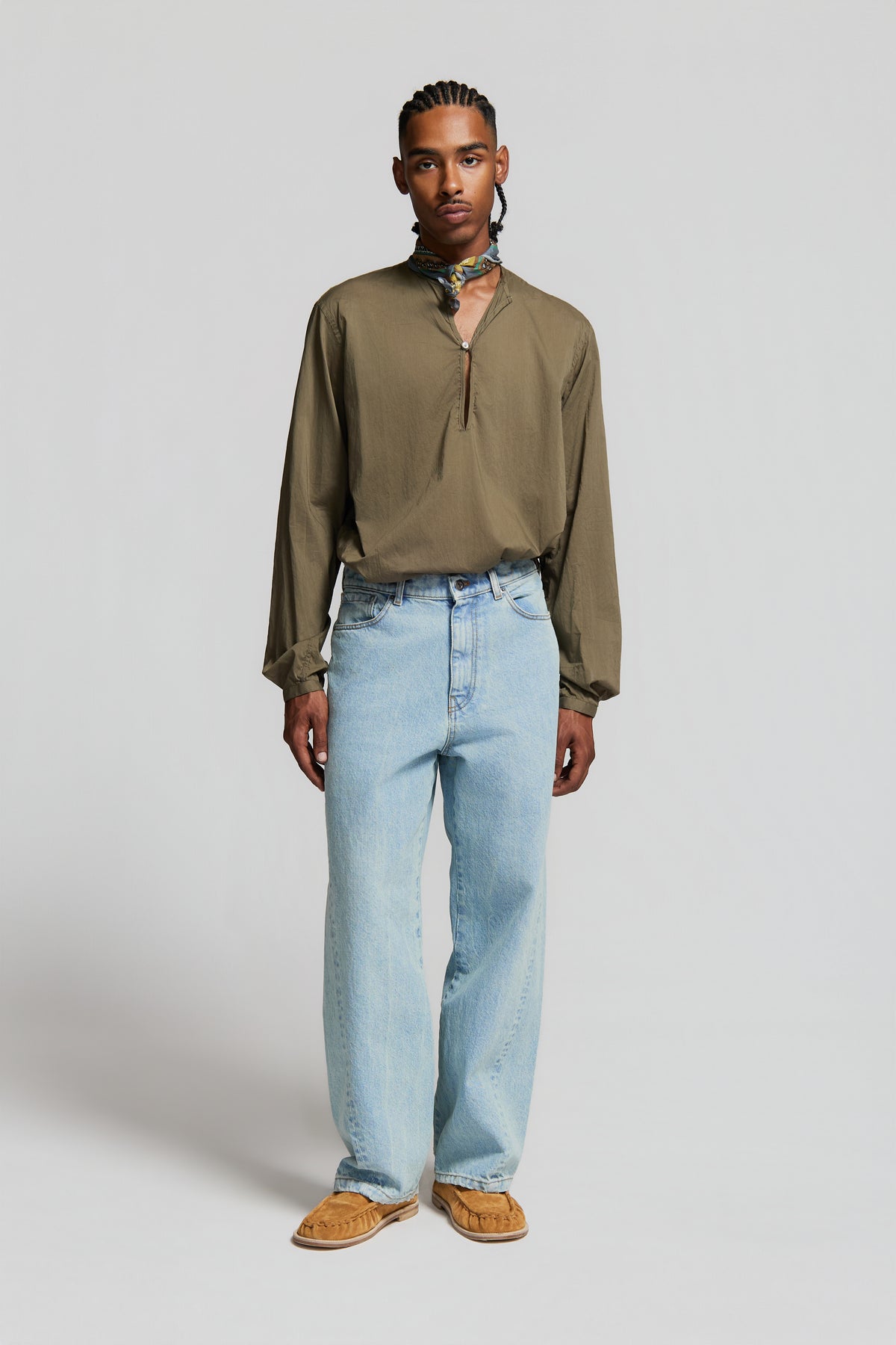 paura-Euclide Single-Button Shirt Green-