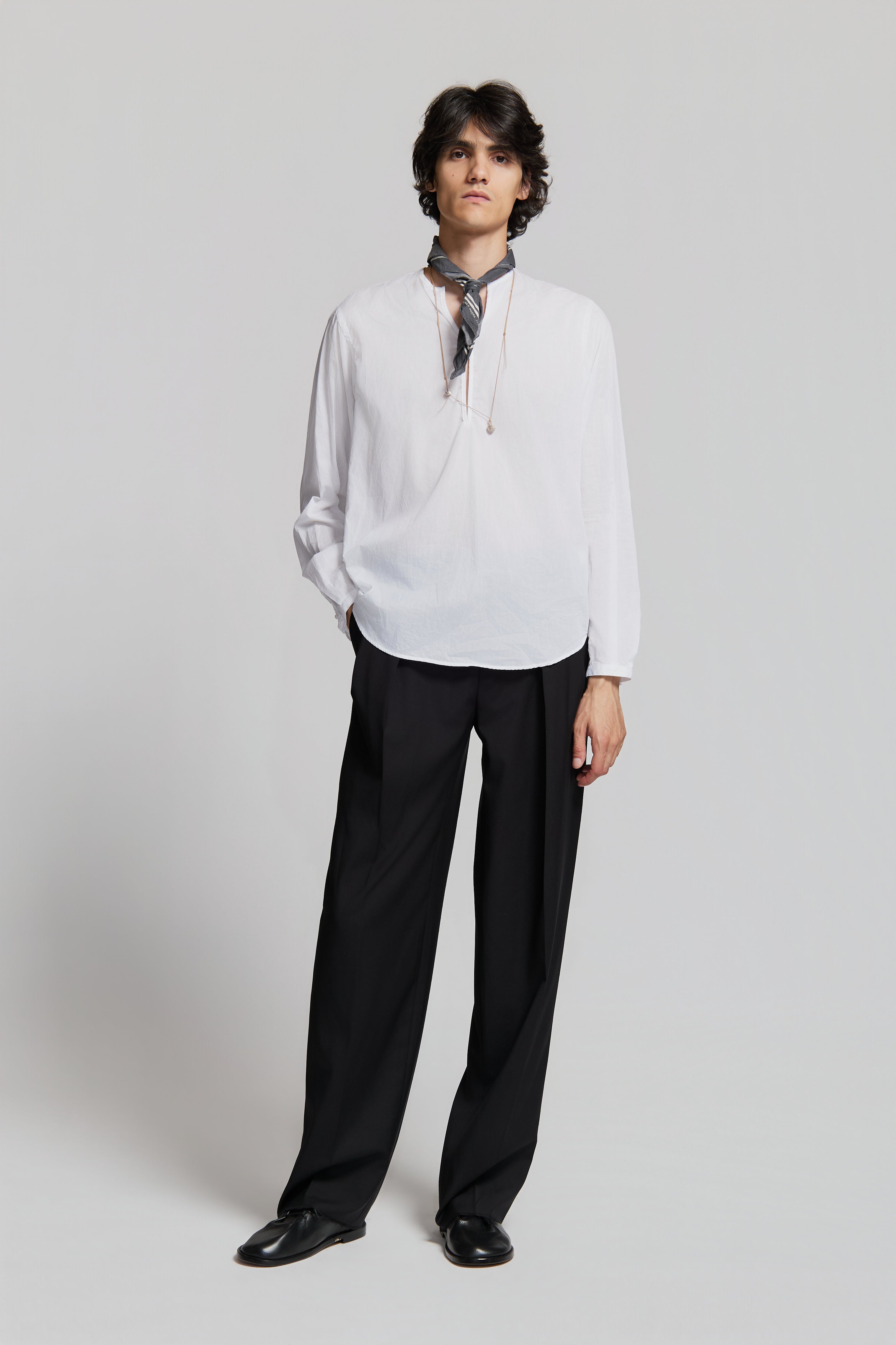 paura-Euclide Single-Button Shirt White-15DP20040000028