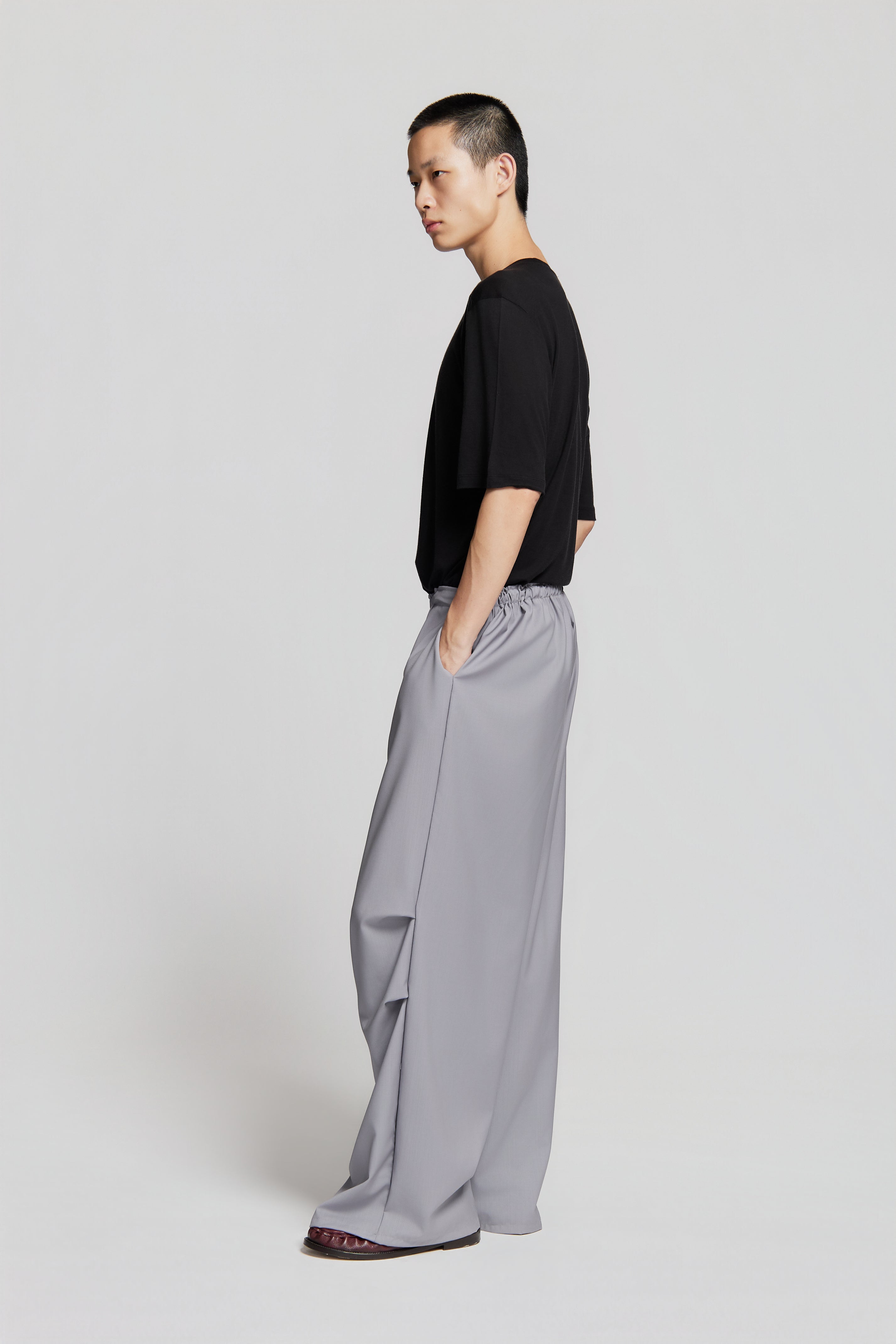paura-Fan Oversized Pants Lilac Grey-15DP40140000003