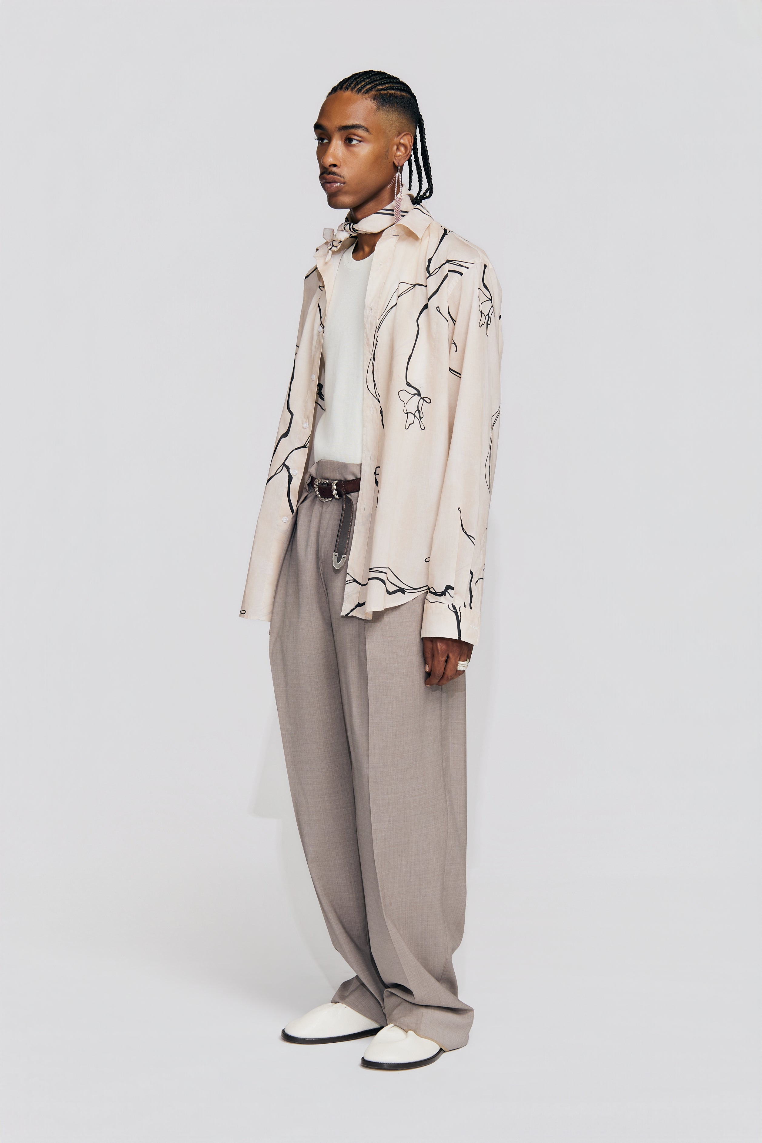 paura-Fedone Shirt Beige/Black-15DP20030000026