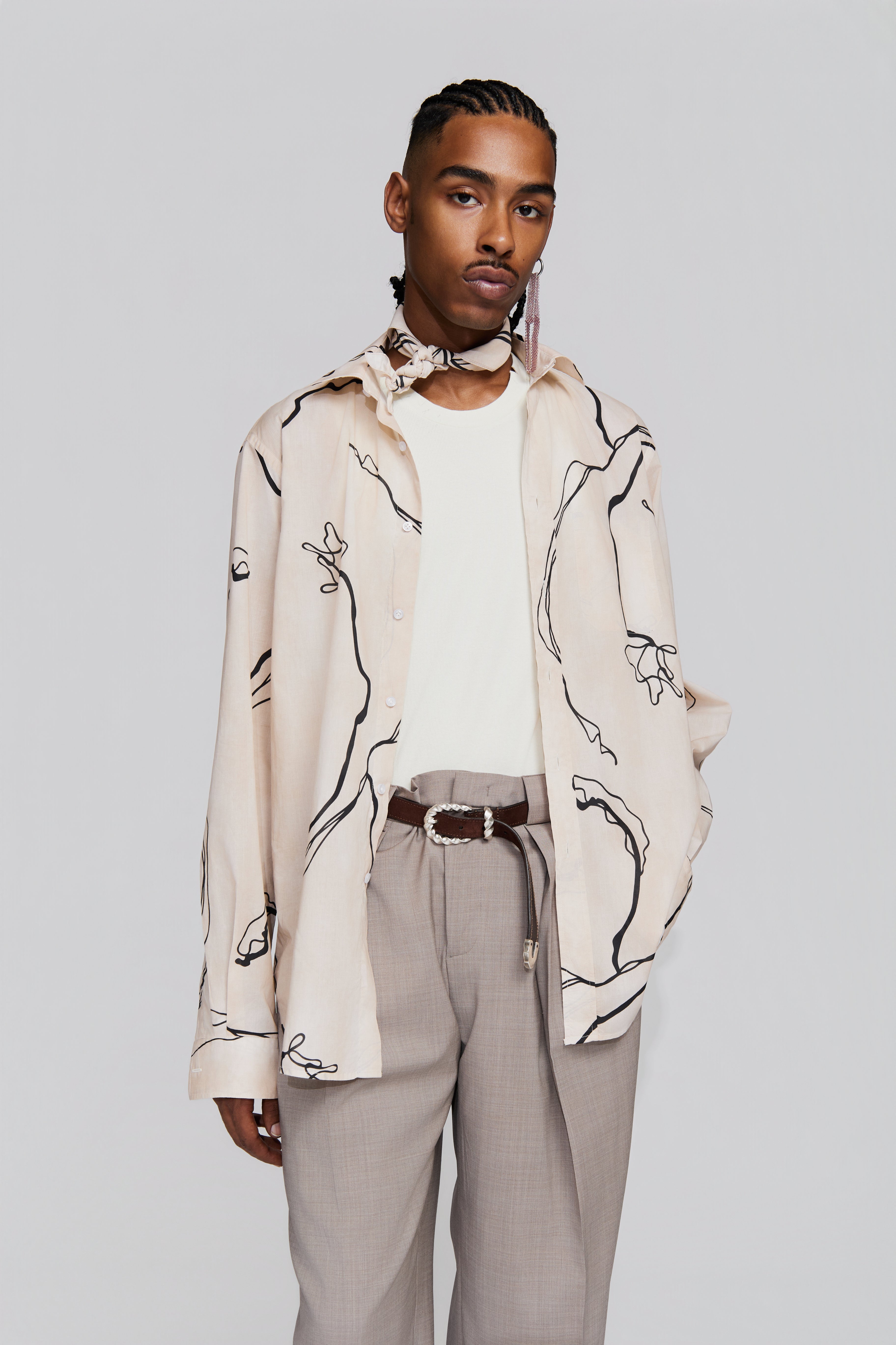 paura-Fedone Shirt Beige/Black-15DP20030000026