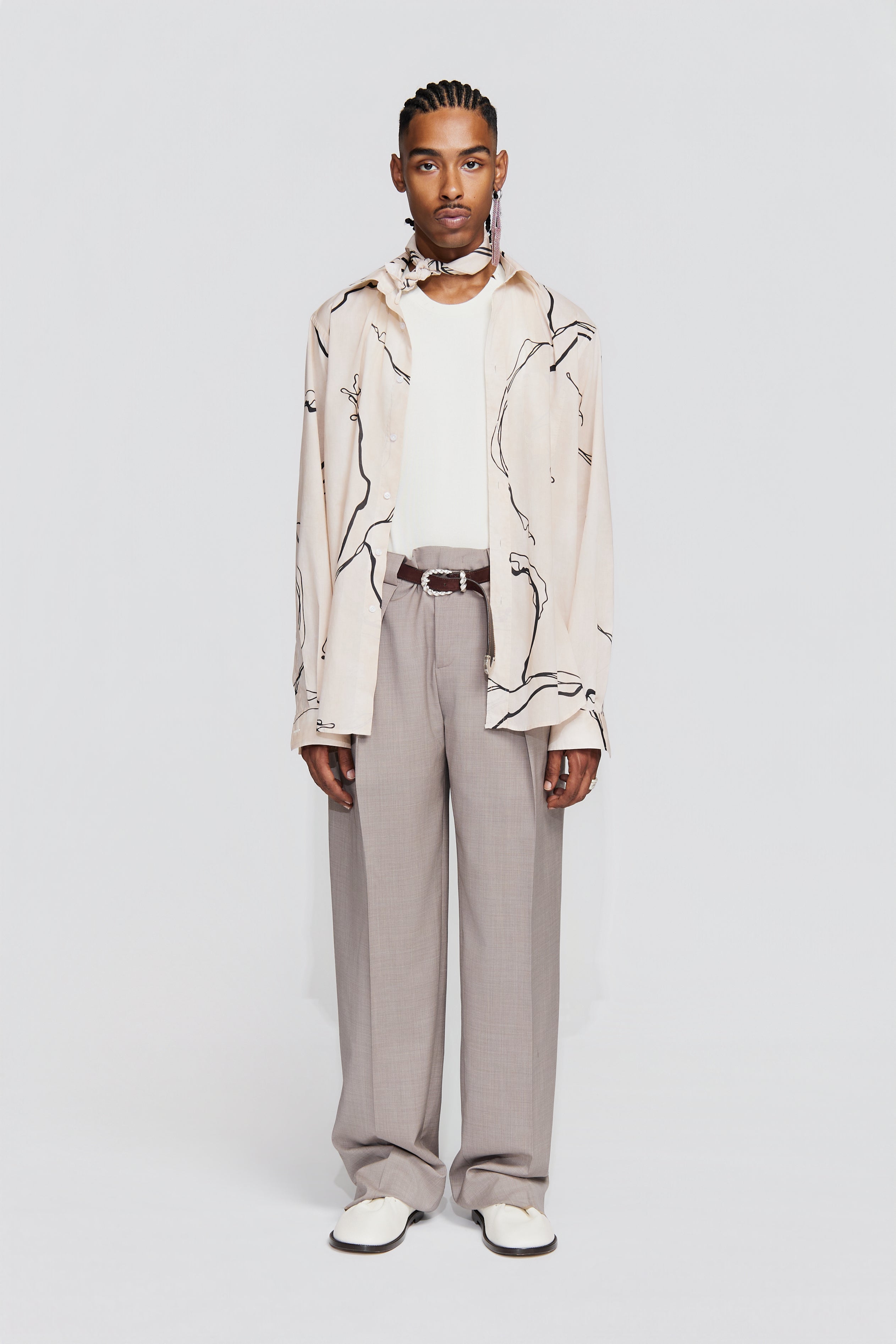paura-Fedone Shirt Beige/Black-15DP20030000026