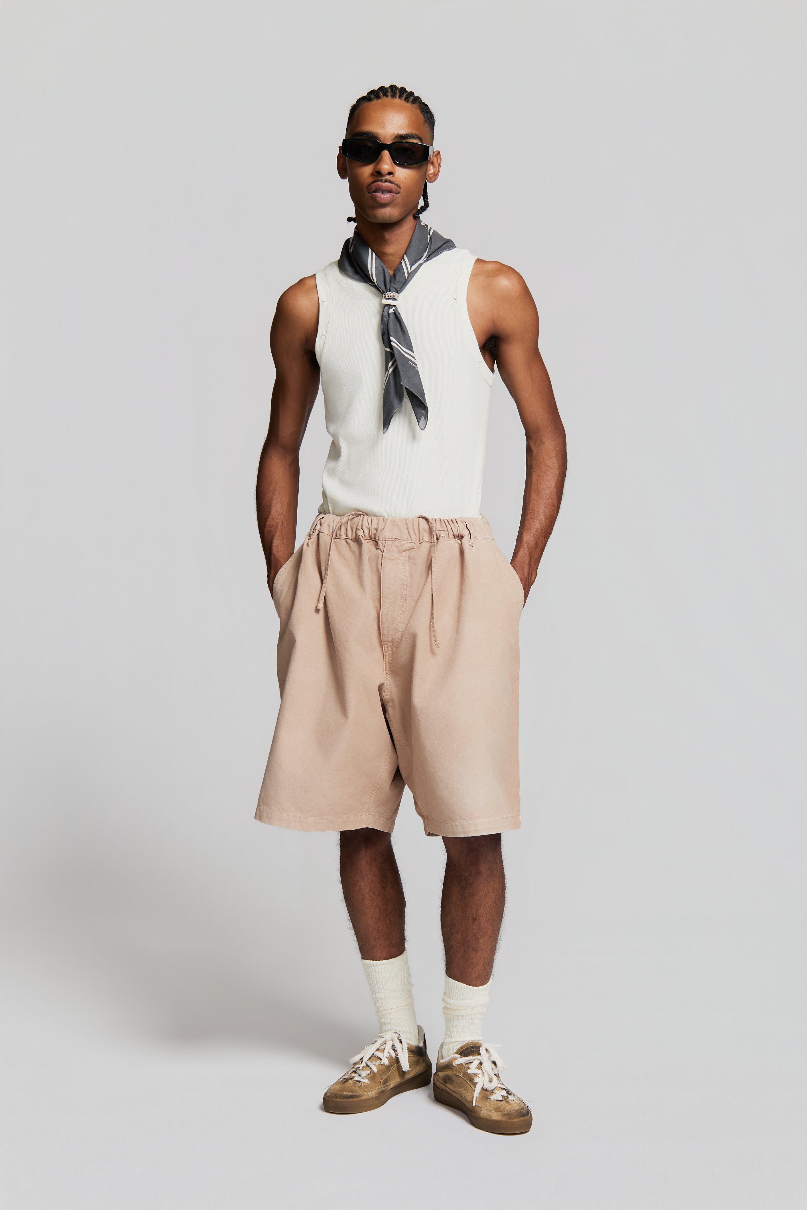 paura-Foolish Oversized Shorts Mud-15DP40100000015