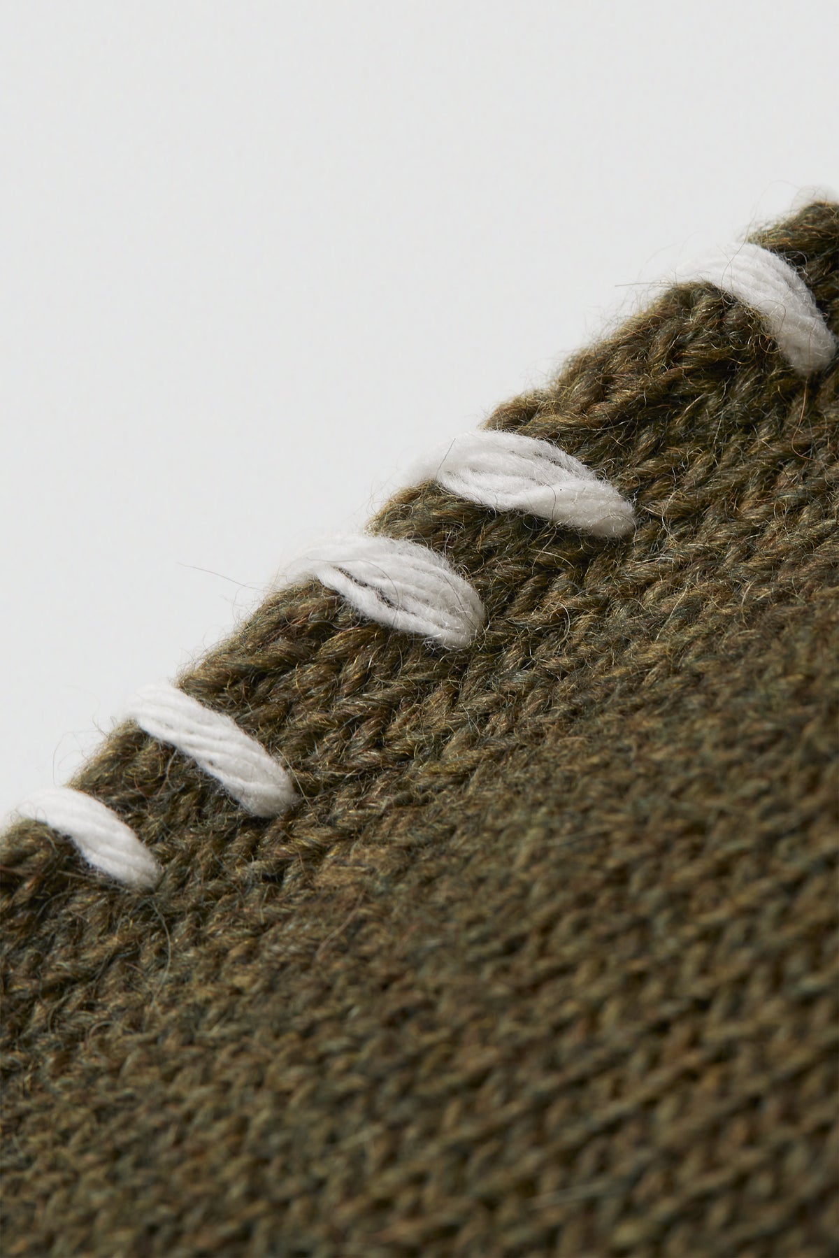 paura-Hotaka Contrast Stitch Crewneck - Moss Green-16DP60080000047