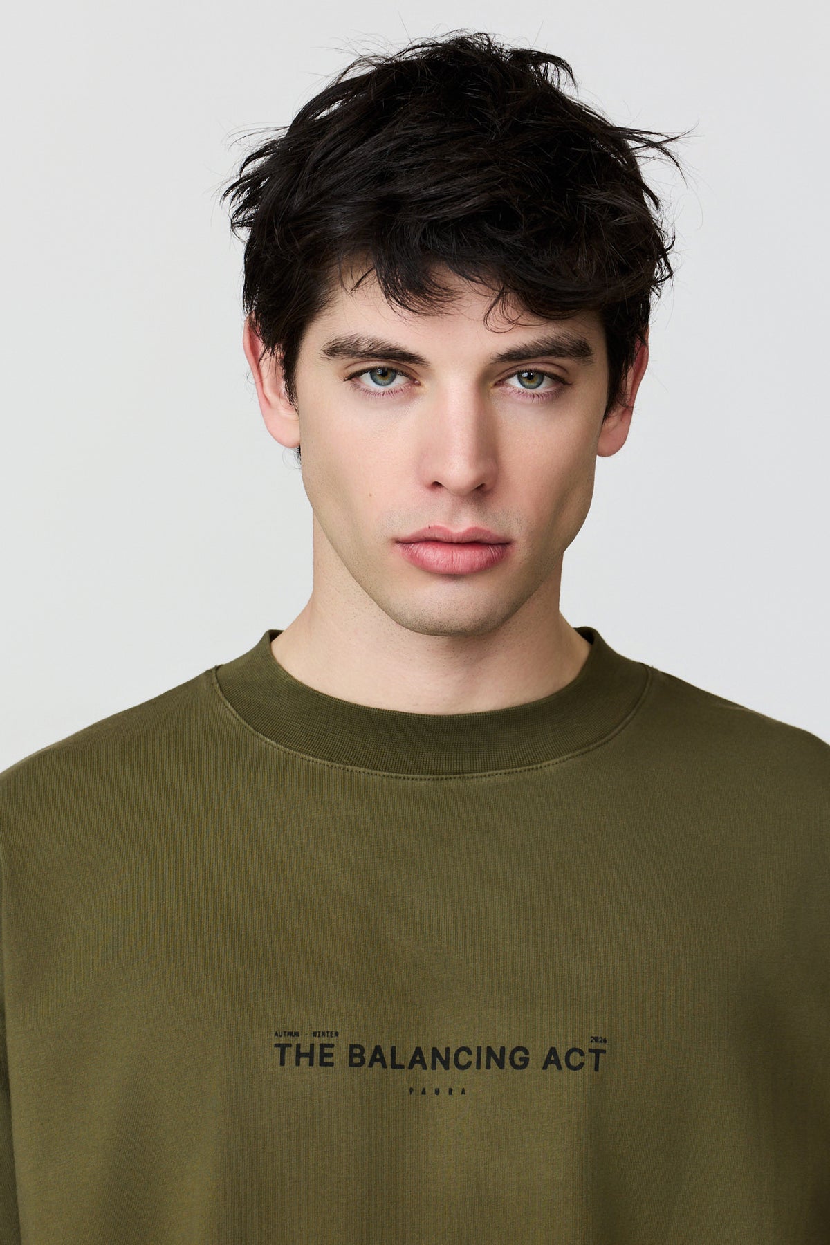 paura-Juno "The Balancing Act" Oversize Tee - Military Green-16PD10032040016