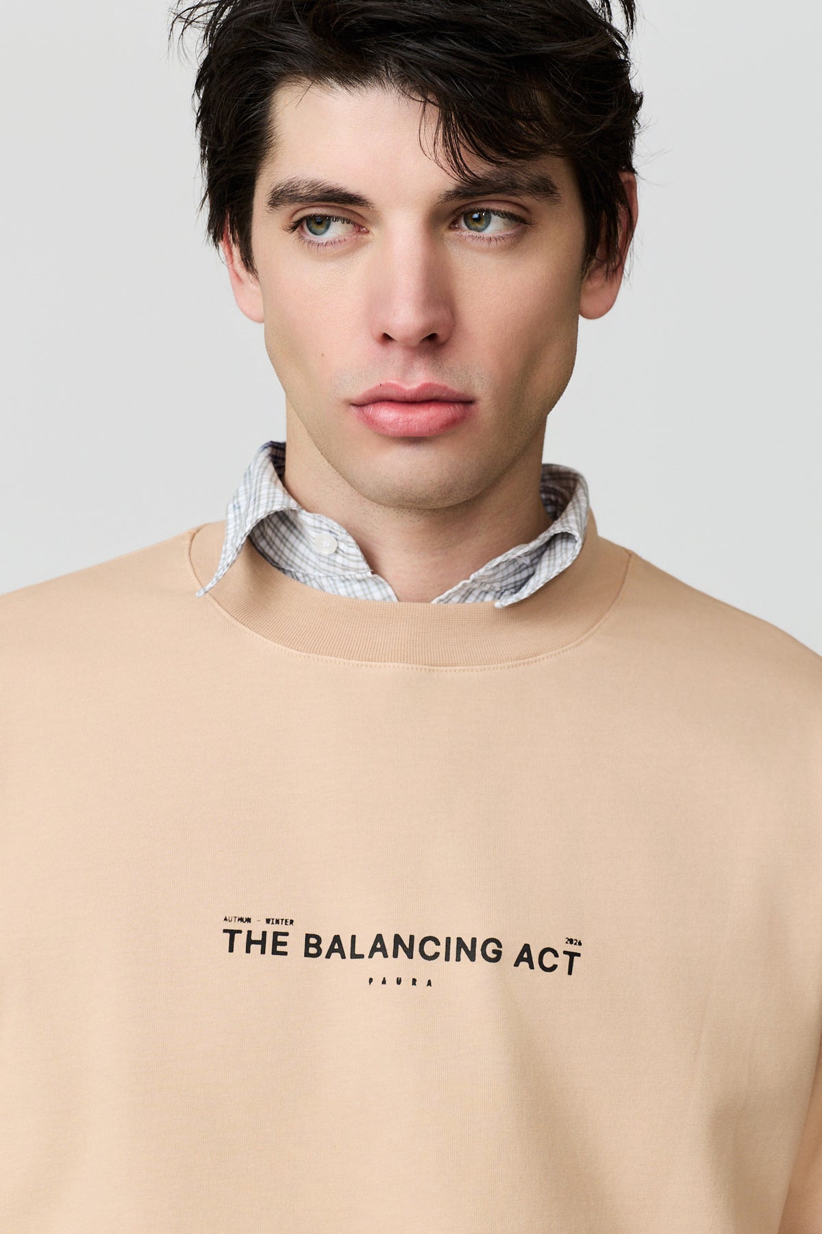 paura-Juno "The Balancing Act" Oversize Tee - Nude-16PD10032040064