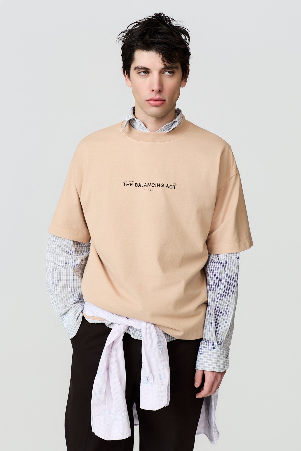 paura-Juno "The Balancing Act" Oversize Tee - Nude-16PD10032040064