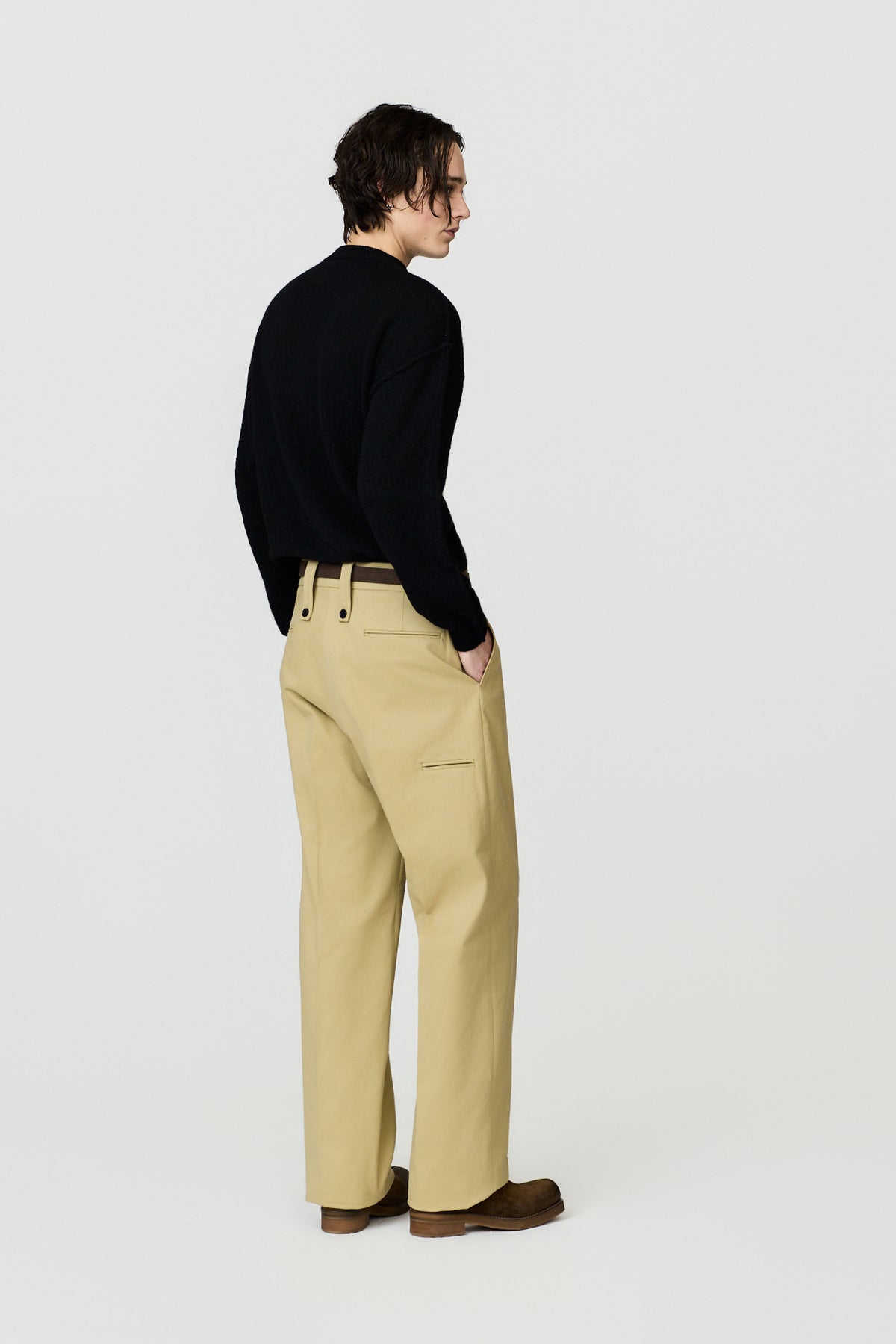paura-Lico Wide-Leg Trousers - Beige-14DP40180000090