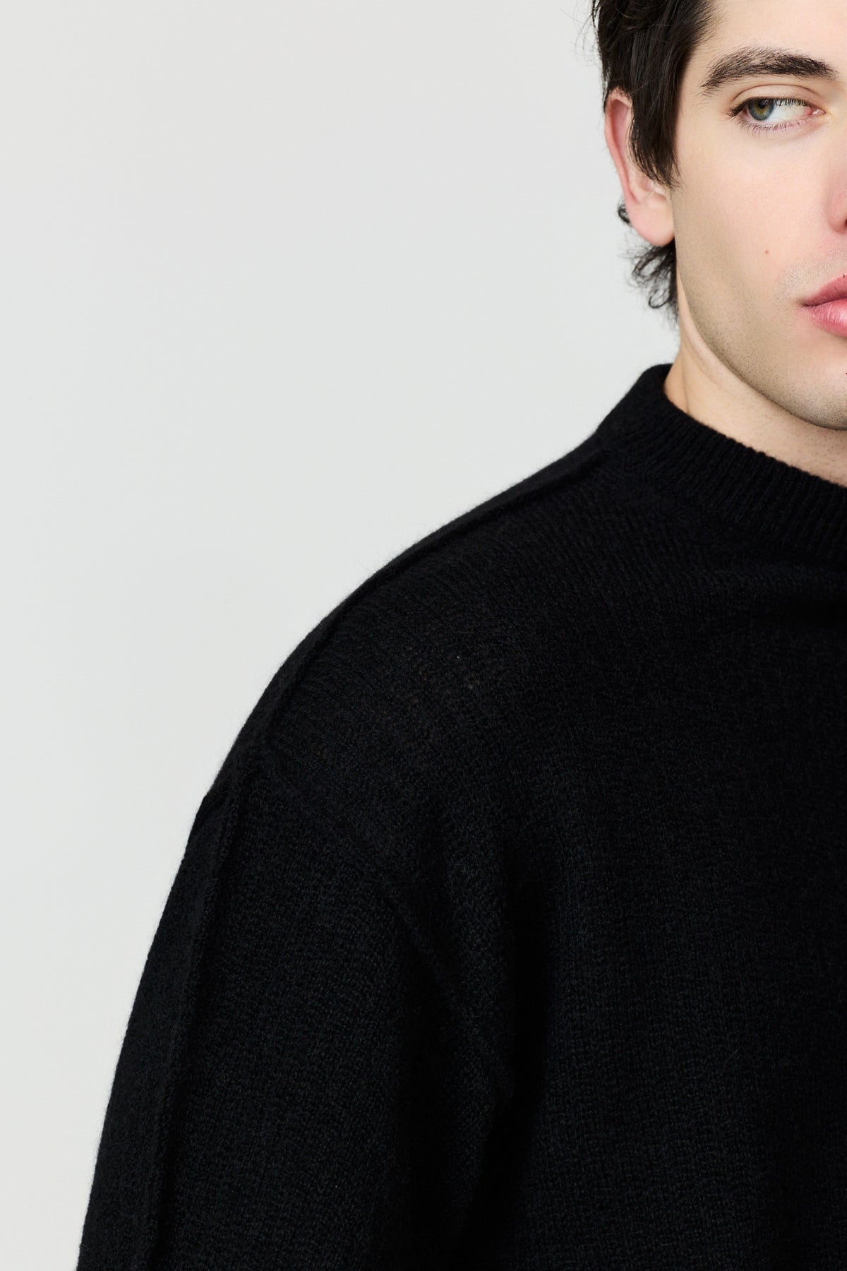 paura-Malenia Plain-Knit Wool Crewneck - Black-16DP60130000001