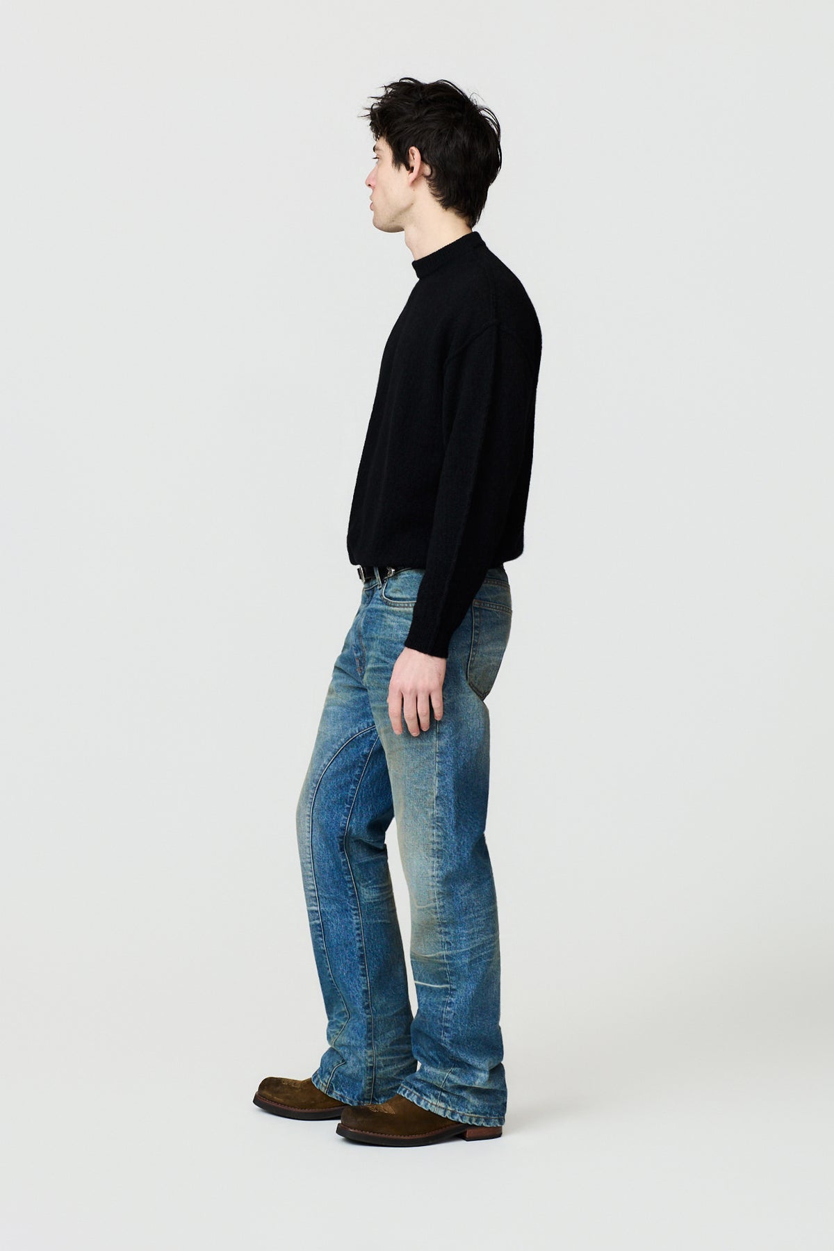 paura-Malenia Plain-Knit Wool Crewneck - Black-16DP60130000001