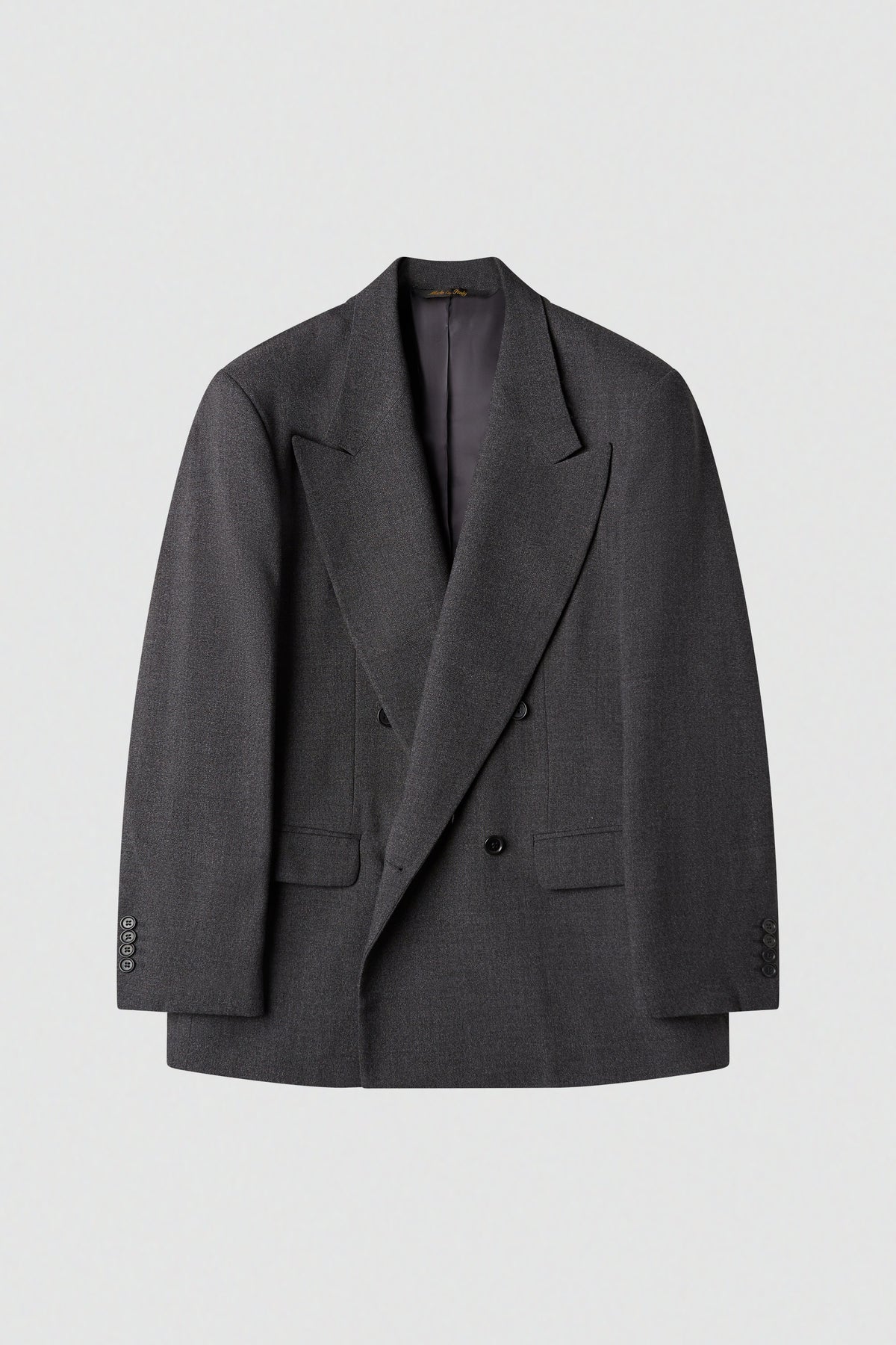 paura-Nicos Peak Lapel Classic Jacket - Dark Grey-16DP50050000037