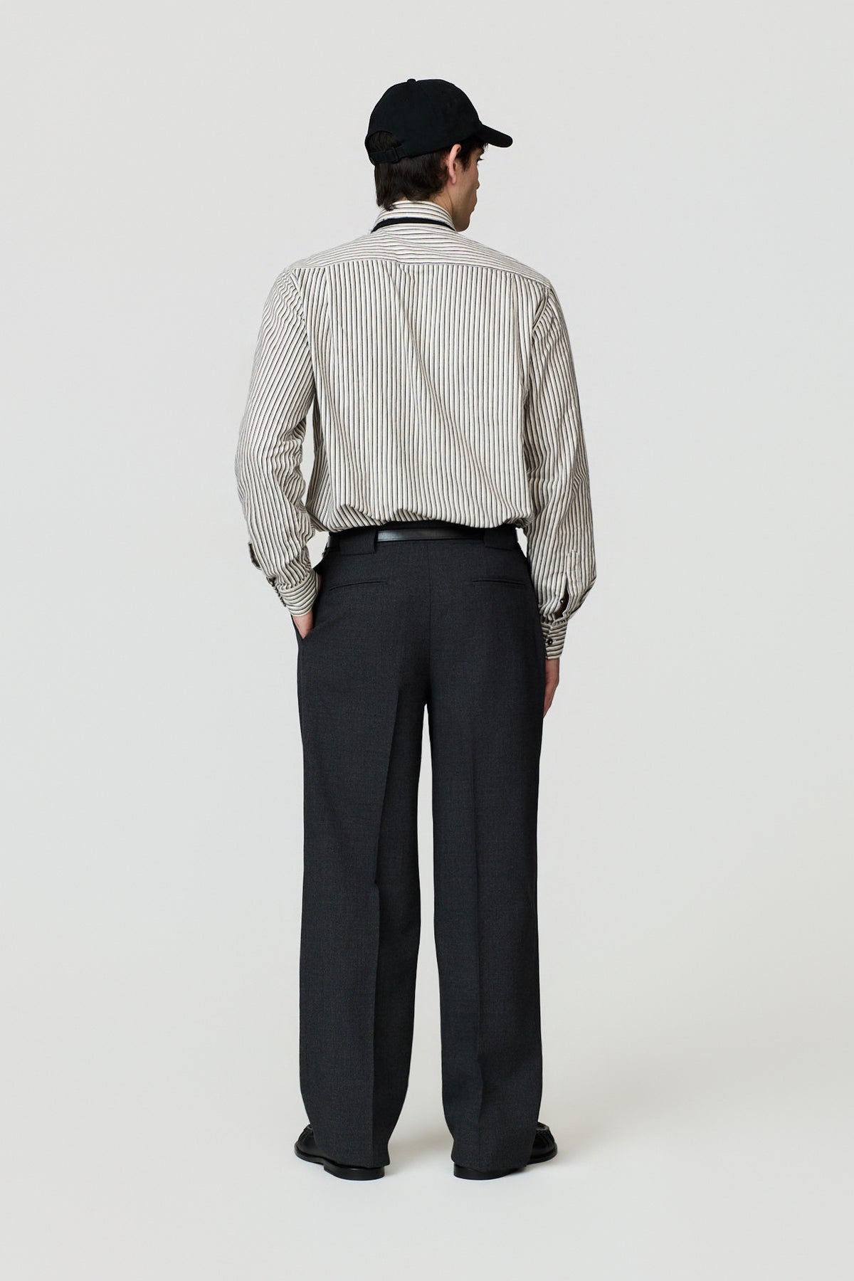 paura-Noge Wide-Leg Relaxed Trousers - Dark Grey-16DP50050000037