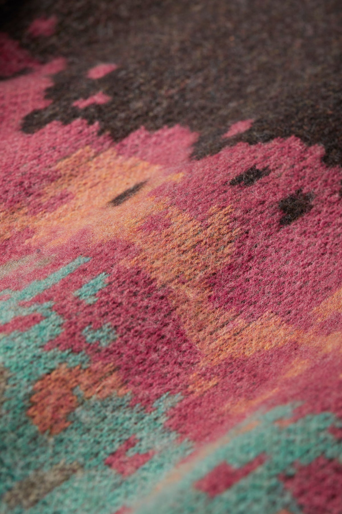 paura-Persio Jacquard Pattern Crewneck - Brown/Multicolor-16DP60050000016