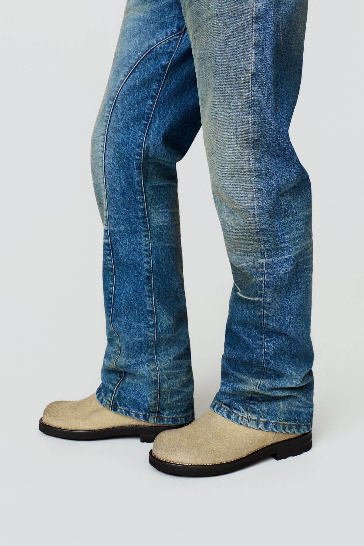 paura-Reference Flare 5-Pocket Jeans - Medium Blue-16DP40220000001