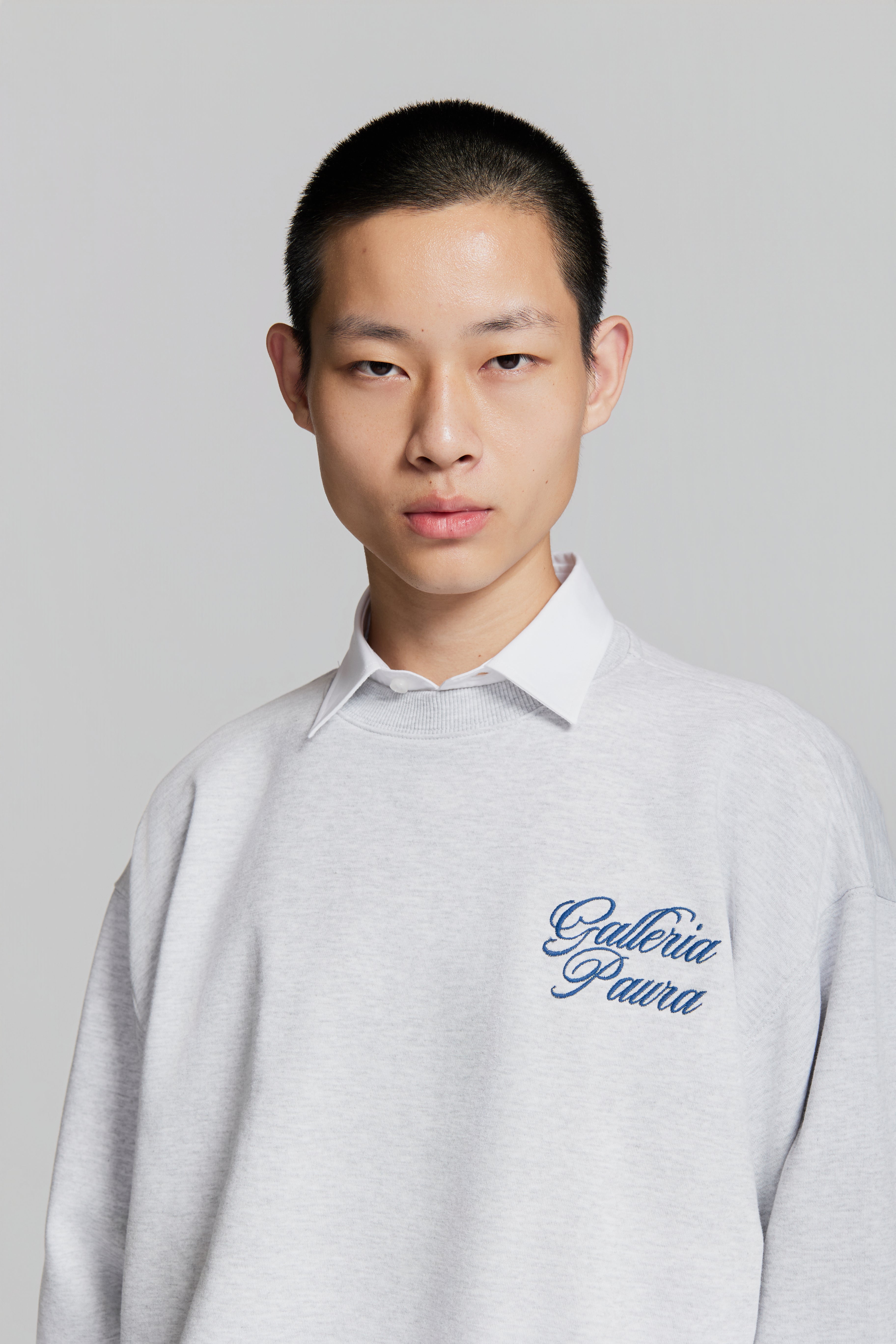 paura-Samuel Galleria Paura Crewneck Corsivo Grey Melange-15DP30022030024