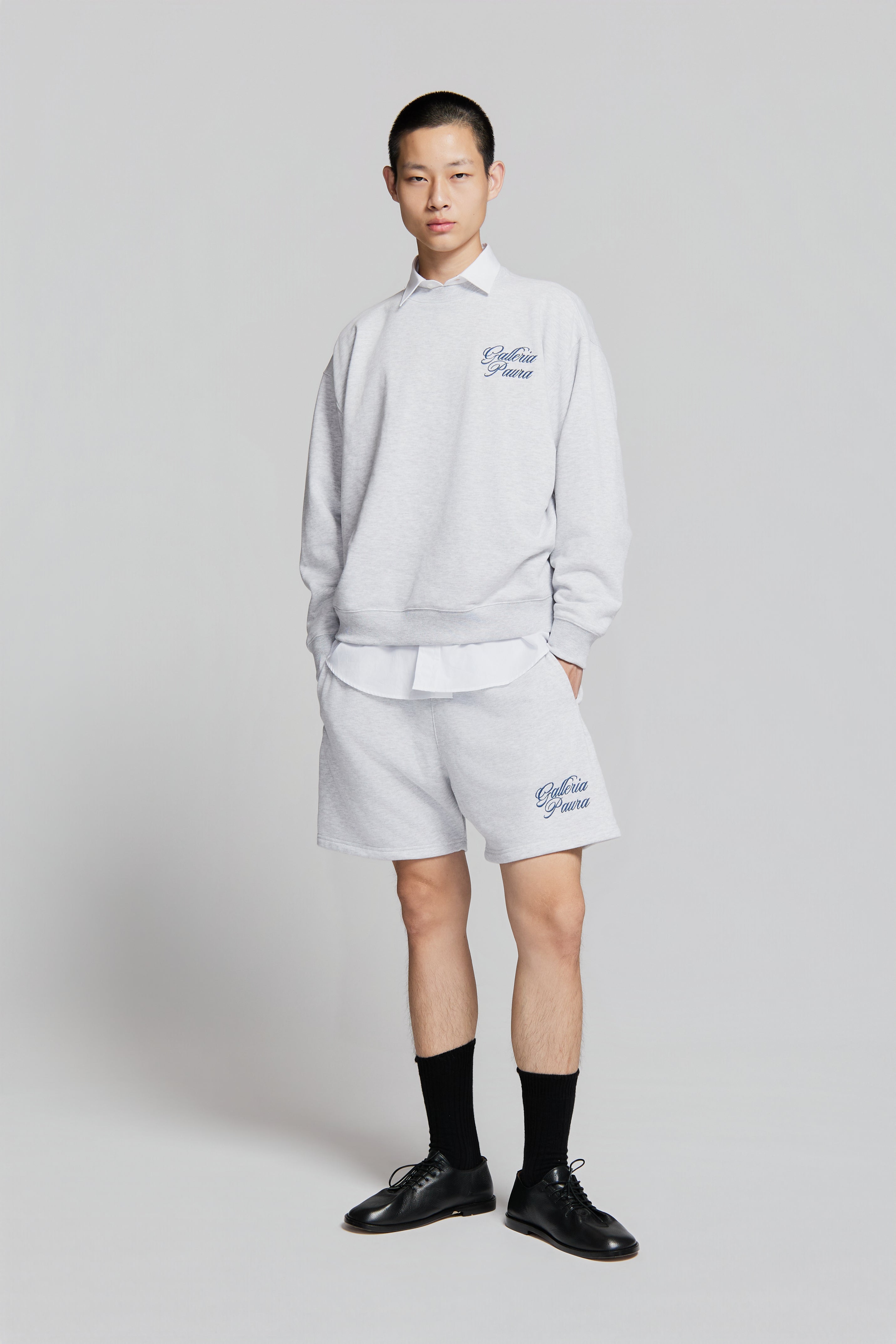 paura-Samuel Galleria Paura Crewneck Corsivo Grey Melange-15DP30022030024