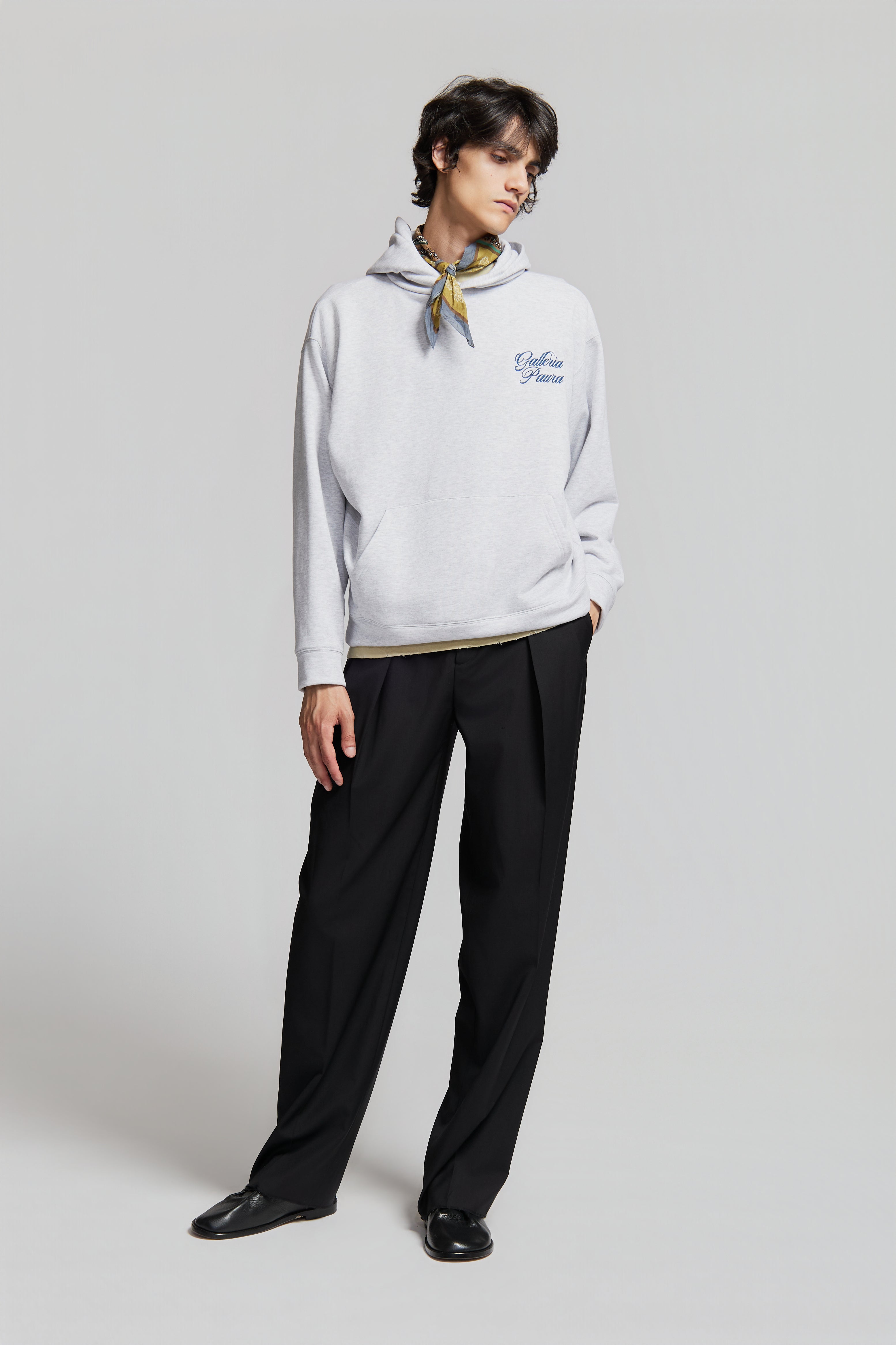 paura-Santi Hoodie Galleria Paura Corsivo Grey Melange-15DP30012030024