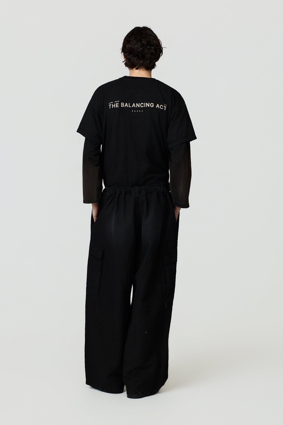 paura-Sinope Oversized Cargo Trousers - Black-16DP40210000001