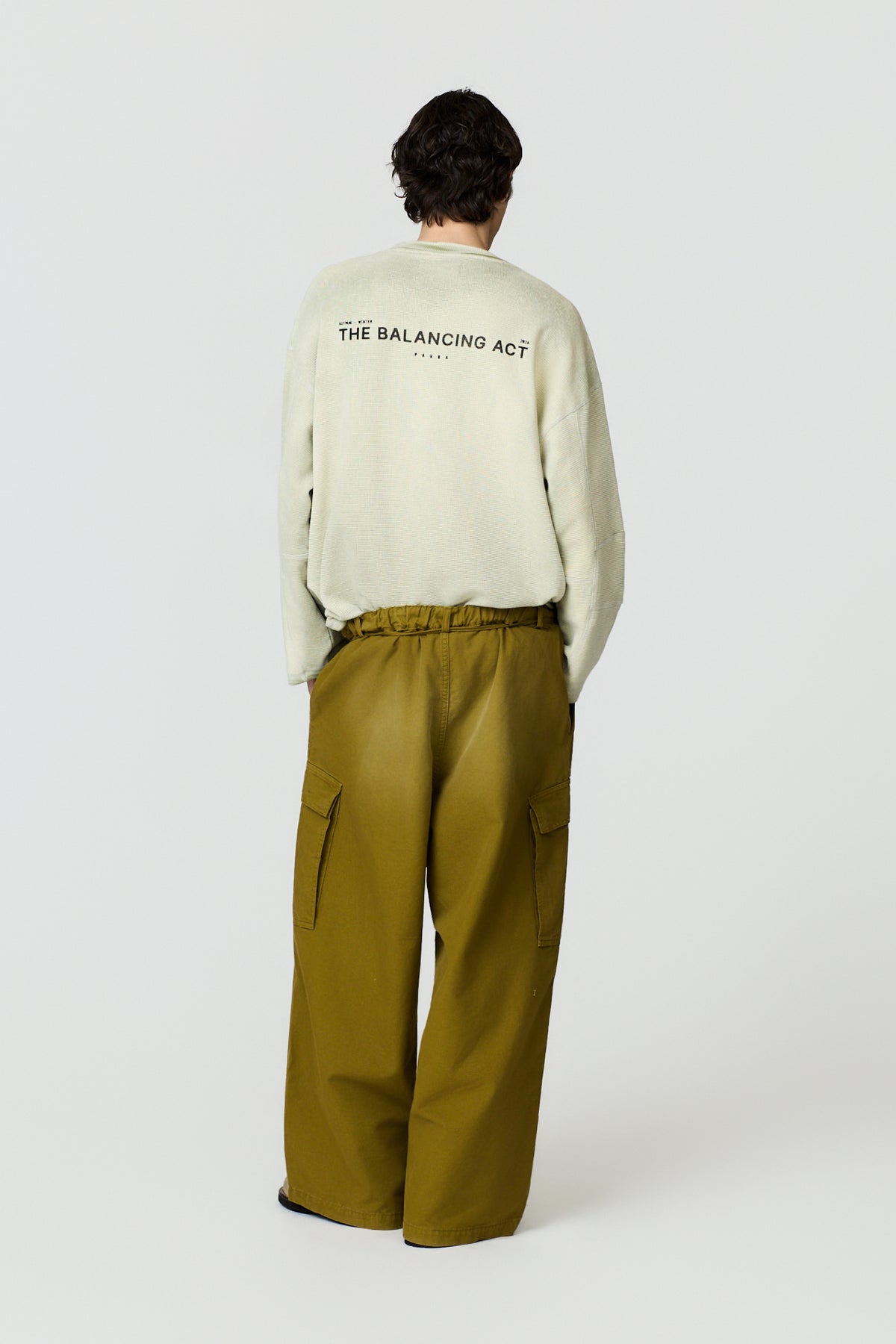 paura-Sinope Oversized Cargo Trousers - Olive Green-16DP40210000001