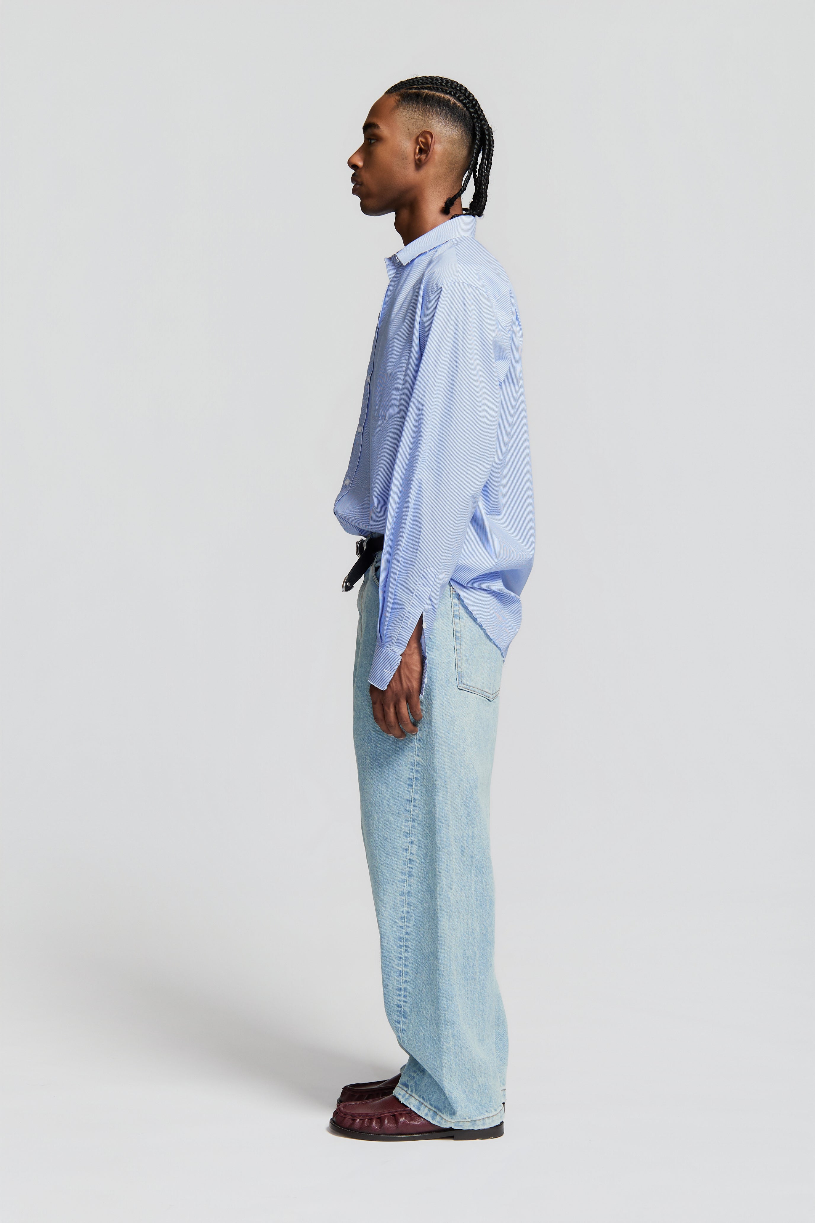 paura-Twist Baggy Denim Light Blue-15DP40130000019