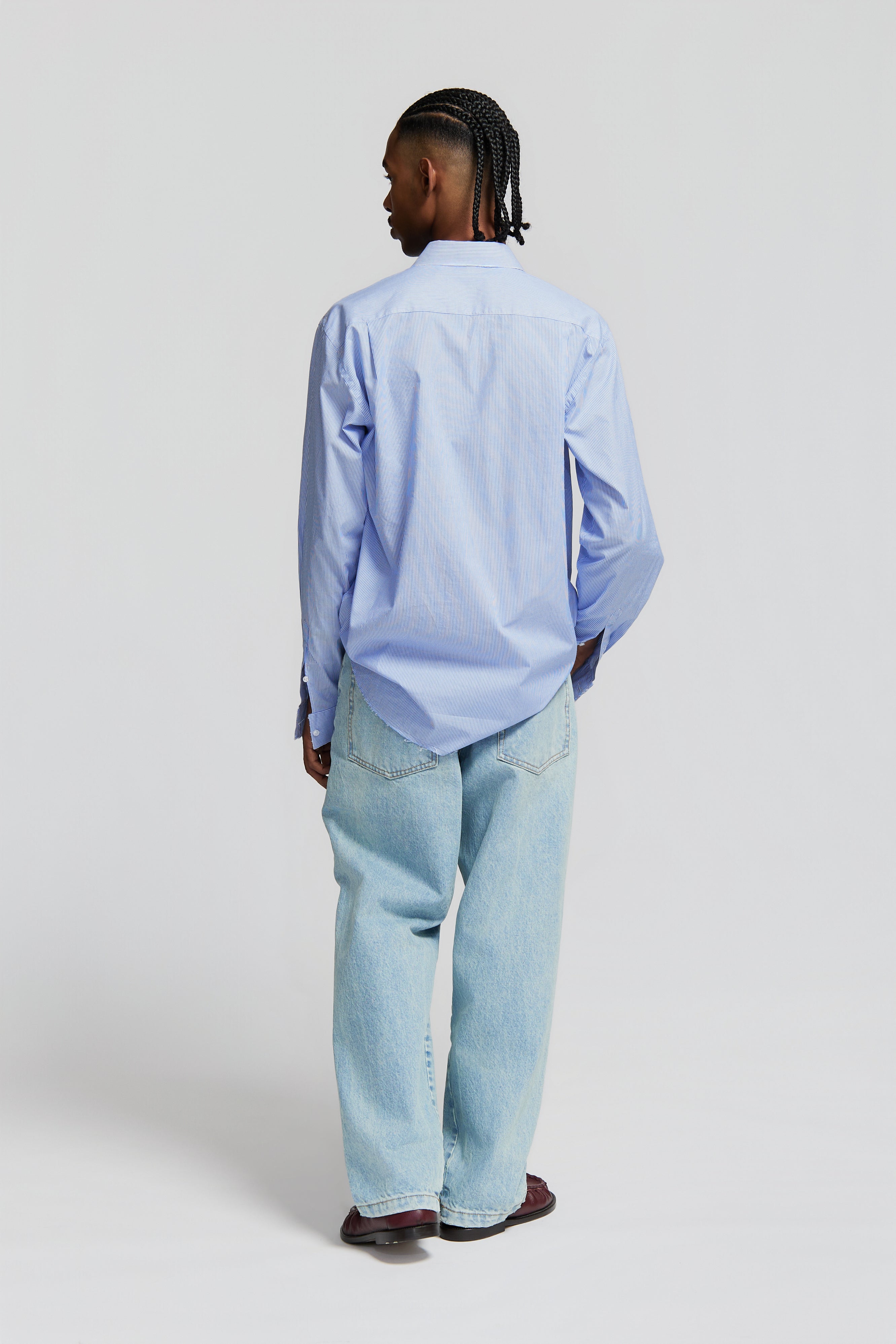 paura-Twist Baggy Denim Light Blue-15DP40130000019
