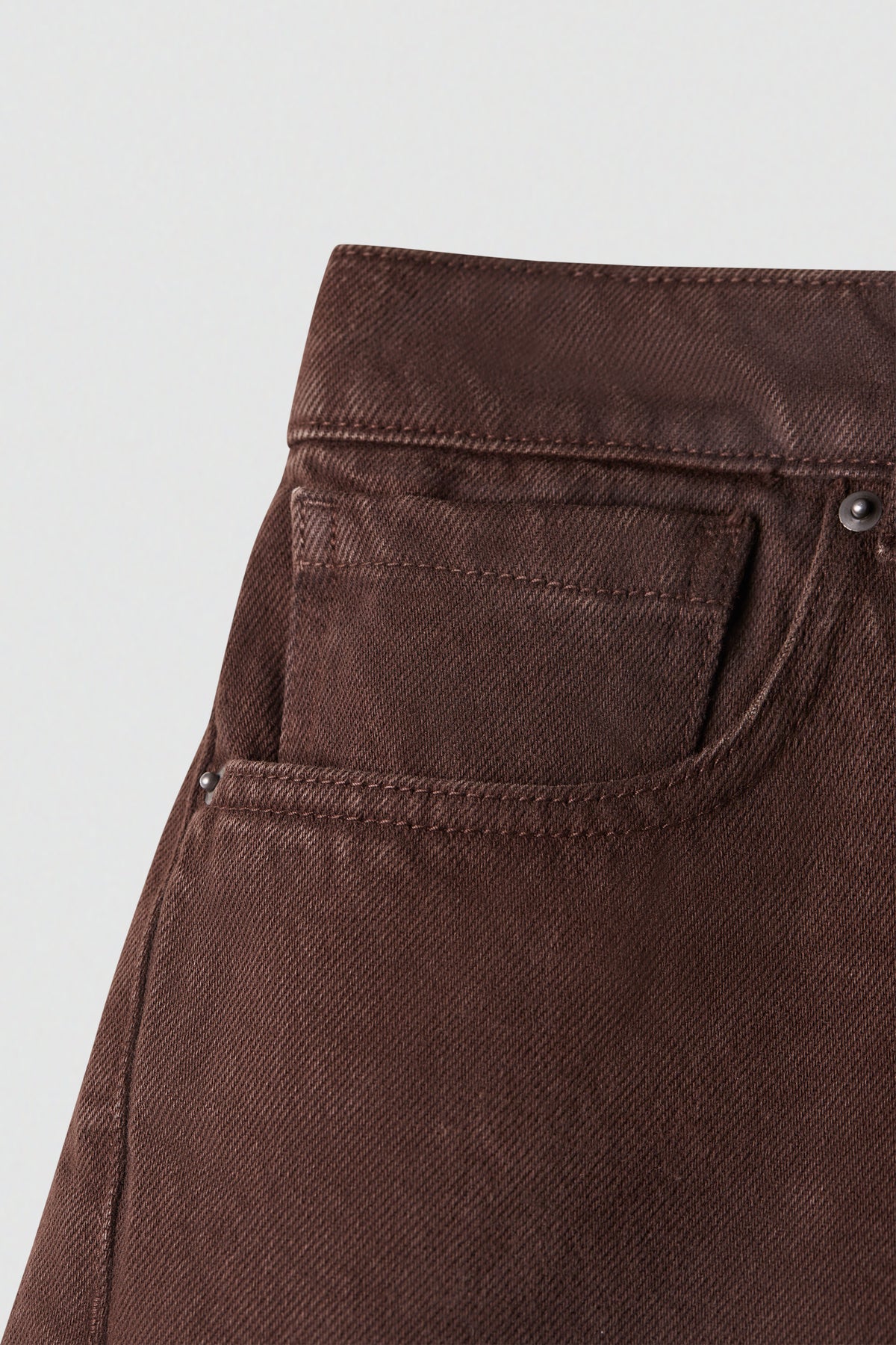 paura-Twist Oversized 5-Pocket Denim - Dark Brown-16DP40130000016