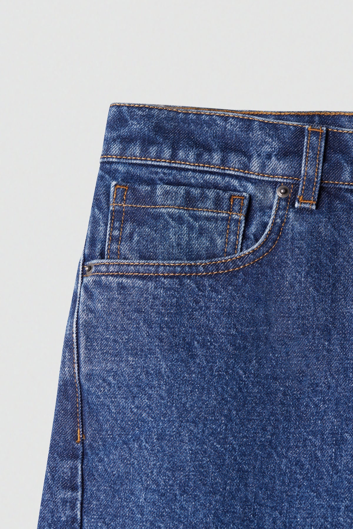 paura-Twist Oversized 5-Pocket Denim - Medium Blue-16DP40130000056