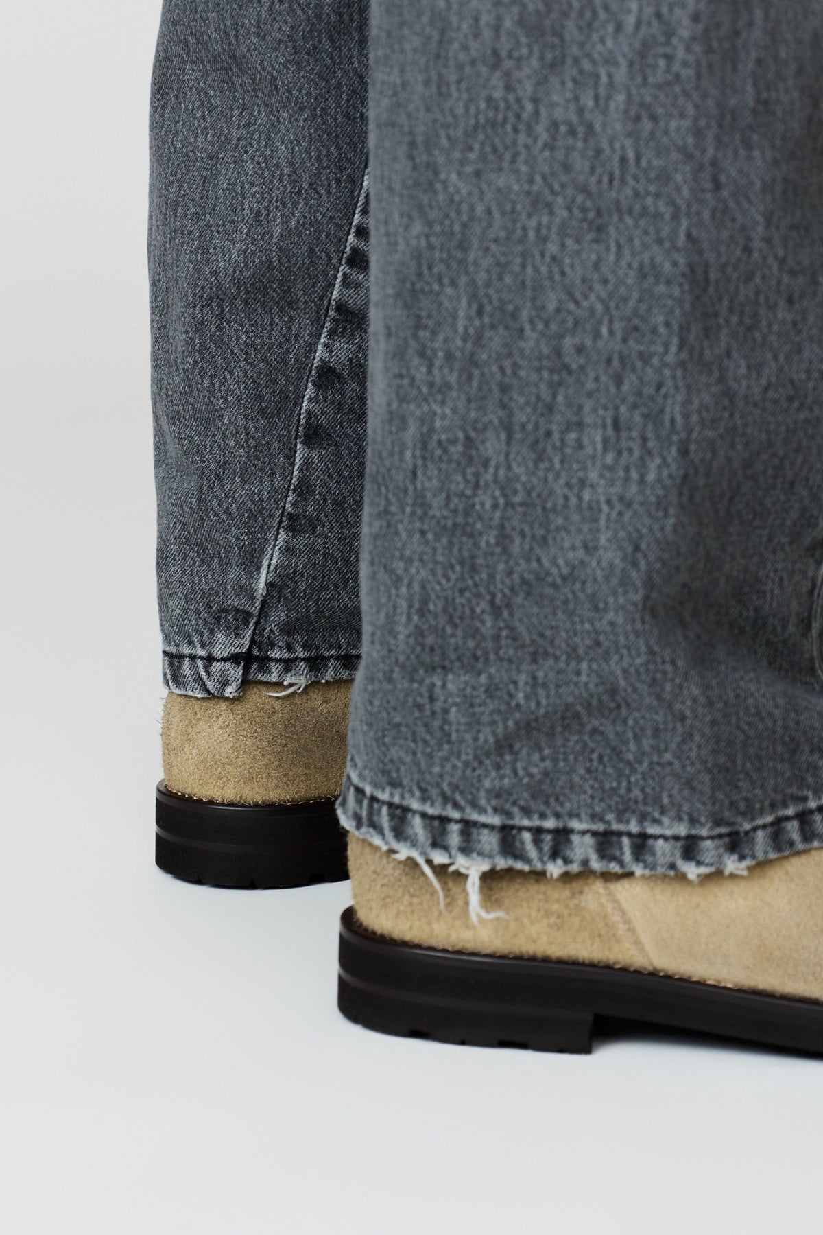 paura-Twist Oversized 5 Pocket Denim - Medium Grey-16DP40130000016