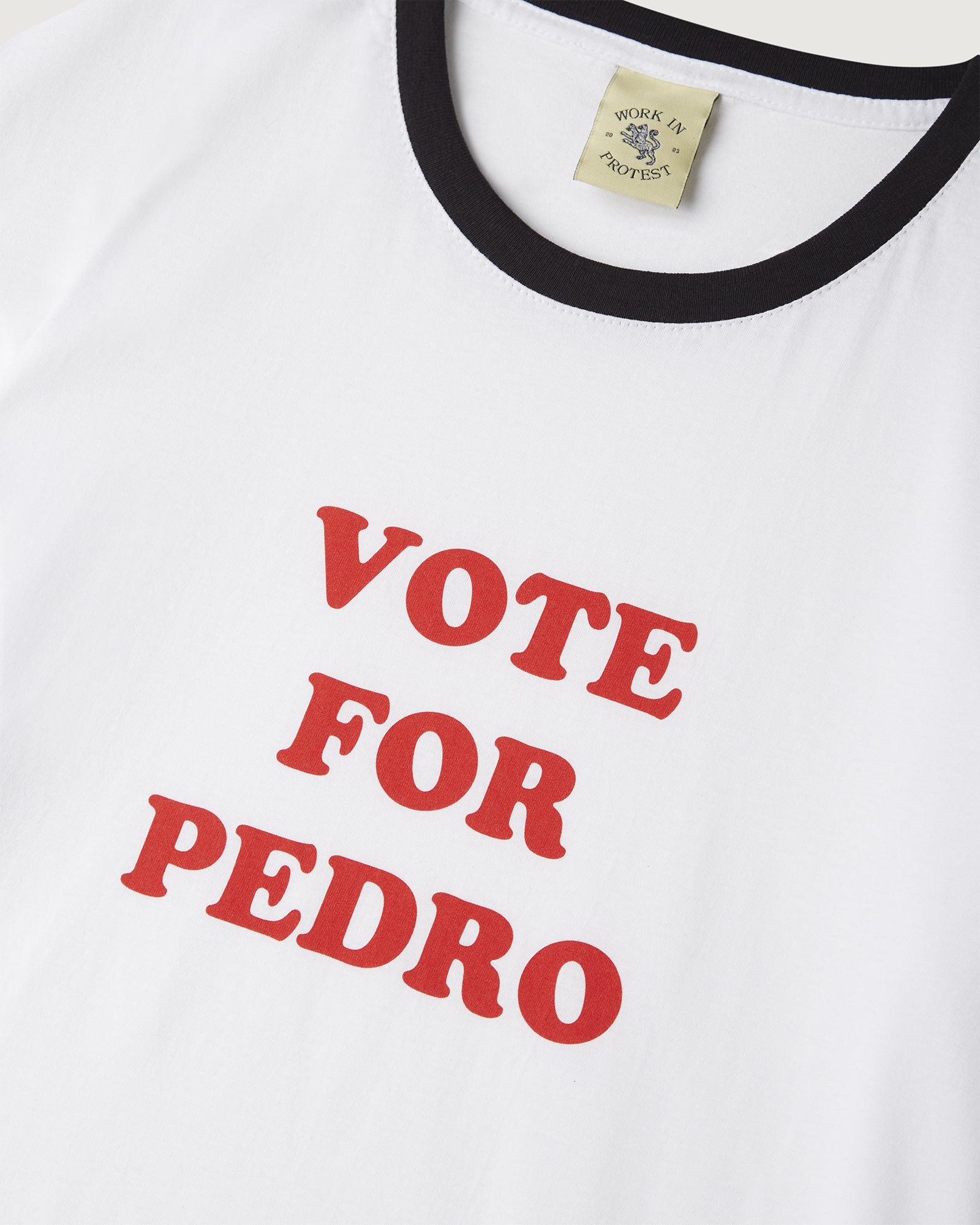 paura-Vote For Pedro Ringer Tee - White-