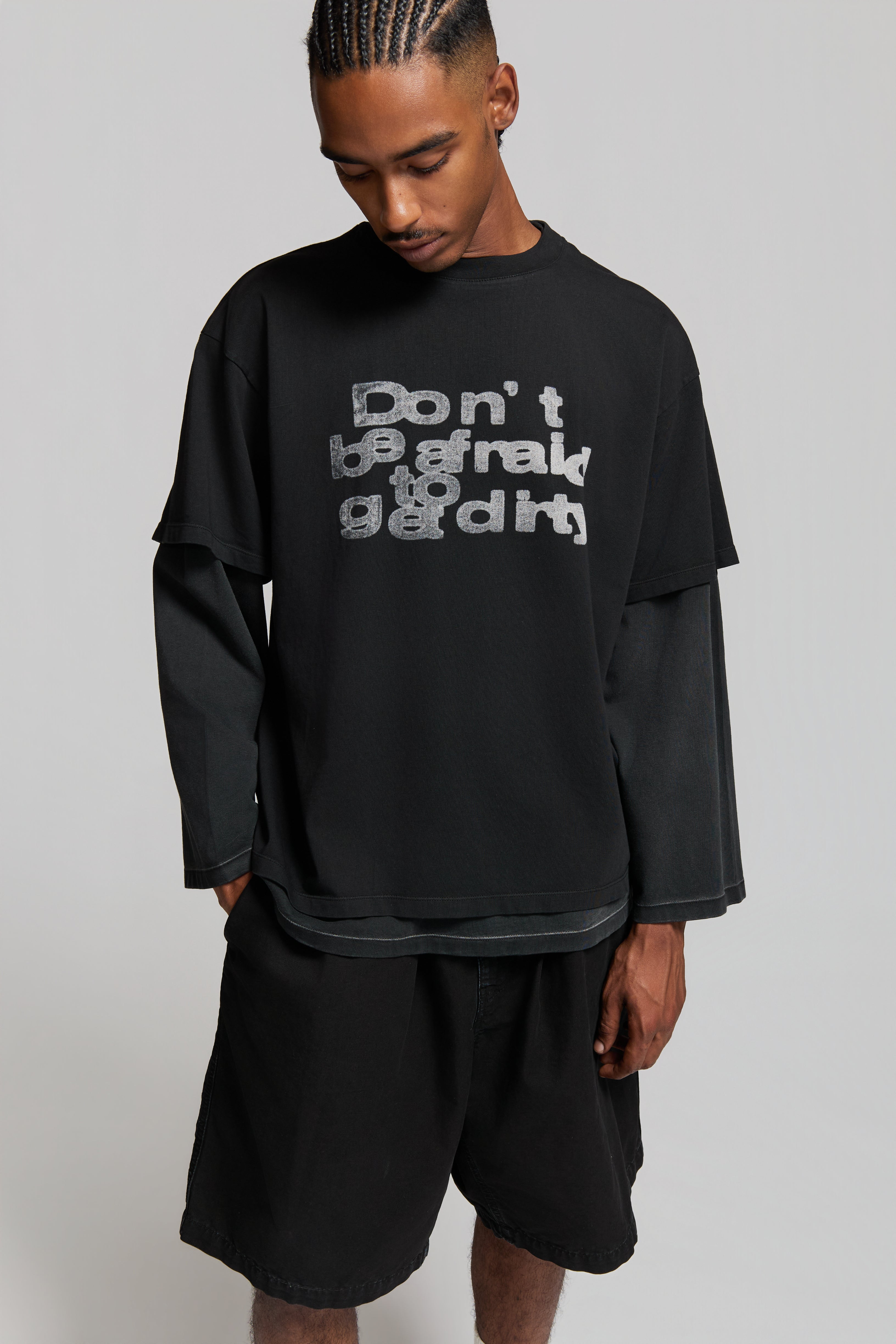 paura-Zeno "Dbatgd" Double Layer Longsleeve Black-15DP10091020001