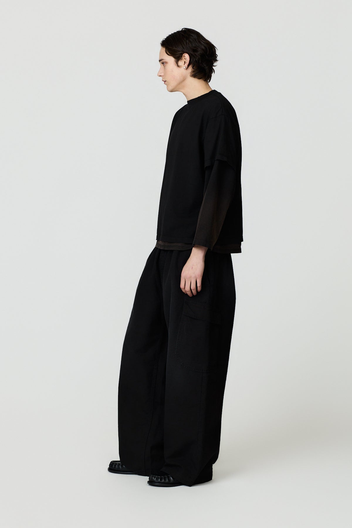 paura-Zeno "The Balancing Act" Double-Layer Longsleeve - Black-16DP10091030001