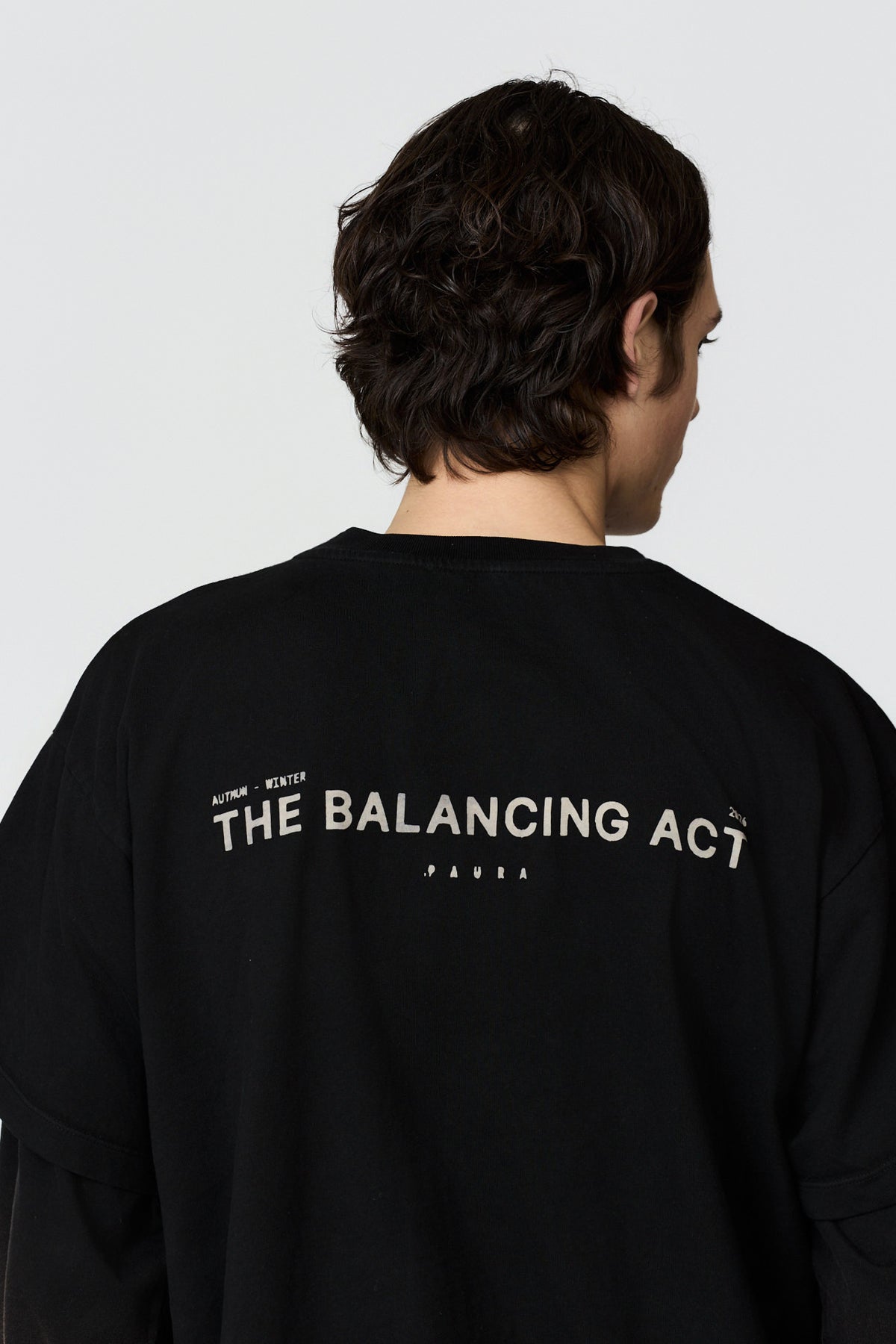 paura-Zeno "The Balancing Act" Double-Layer Longsleeve - Black-16DP10091030001