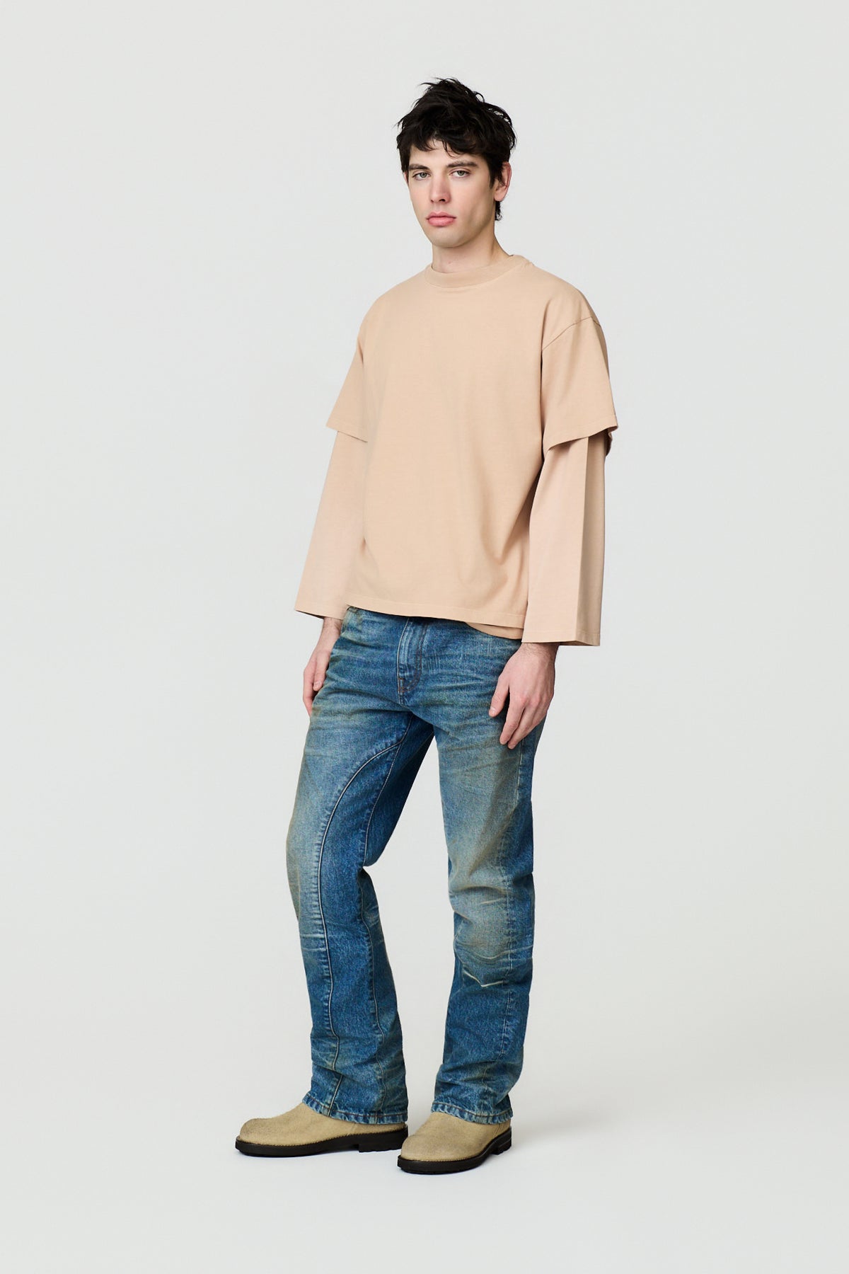 paura-Zeno "The Balancing Act Double-Layer Longsleeve - Nude-16DP10091030064