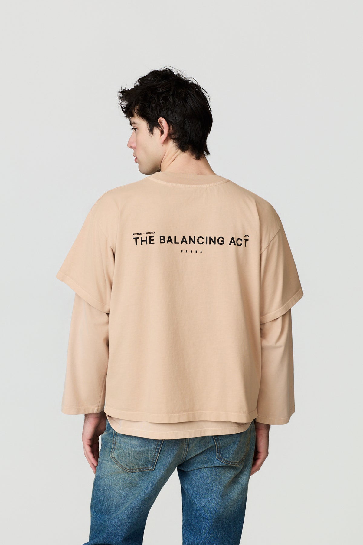 paura-Zeno "The Balancing Act Double-Layer Longsleeve - Nude-16DP10091030064