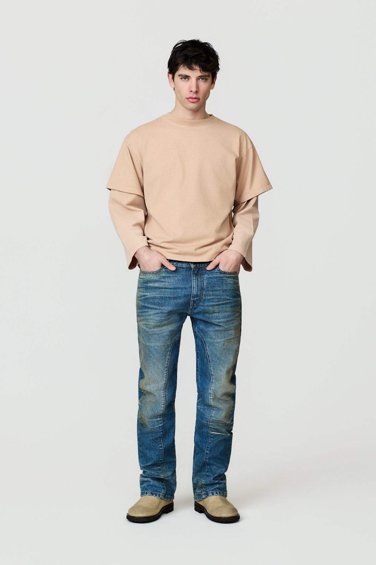 paura-Zeno "The Balancing Act Double-Layer Longsleeve - Nude-16DP10091030064