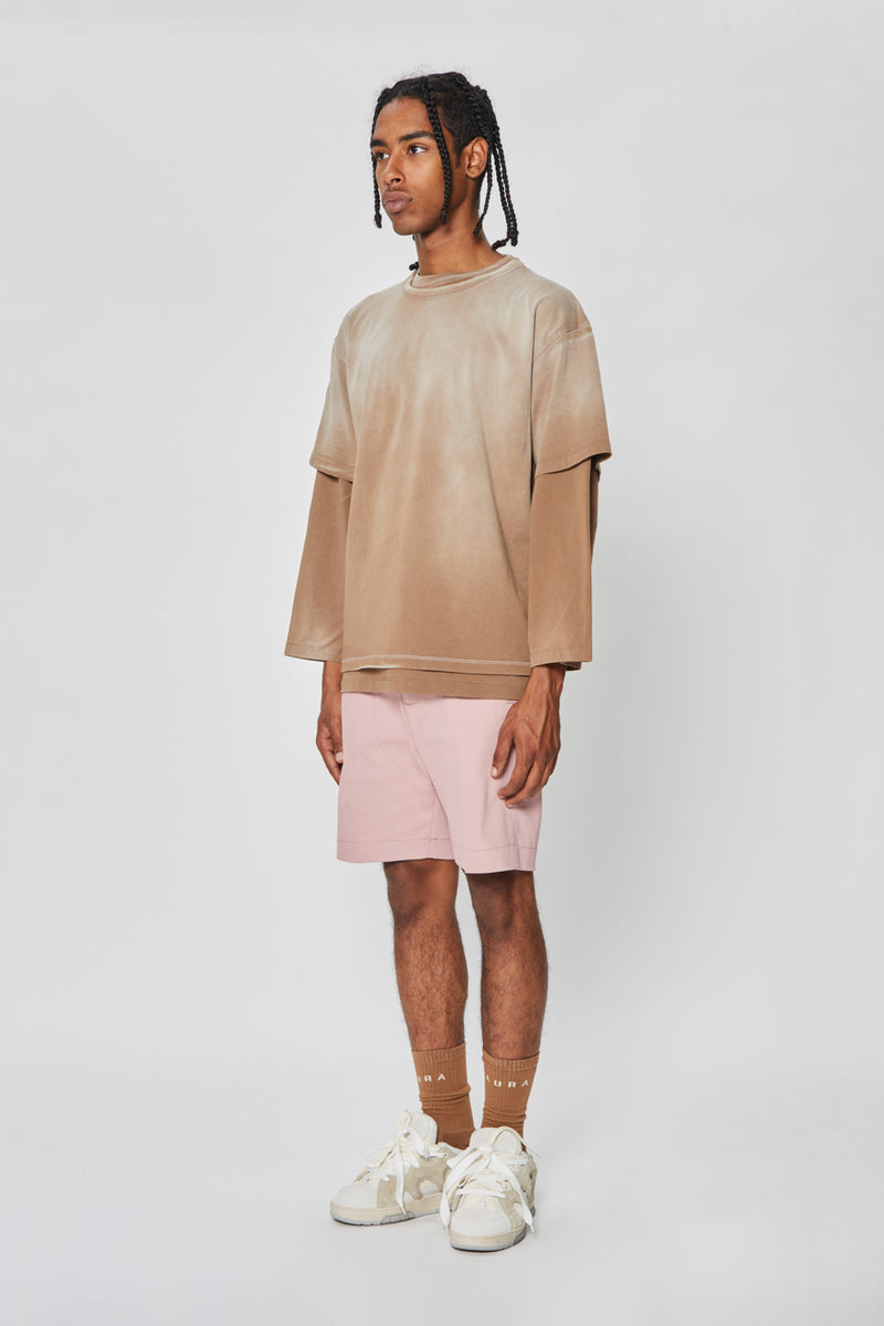 ZENO DOUBLELAYER LONGSLEEVE BROWN STONE