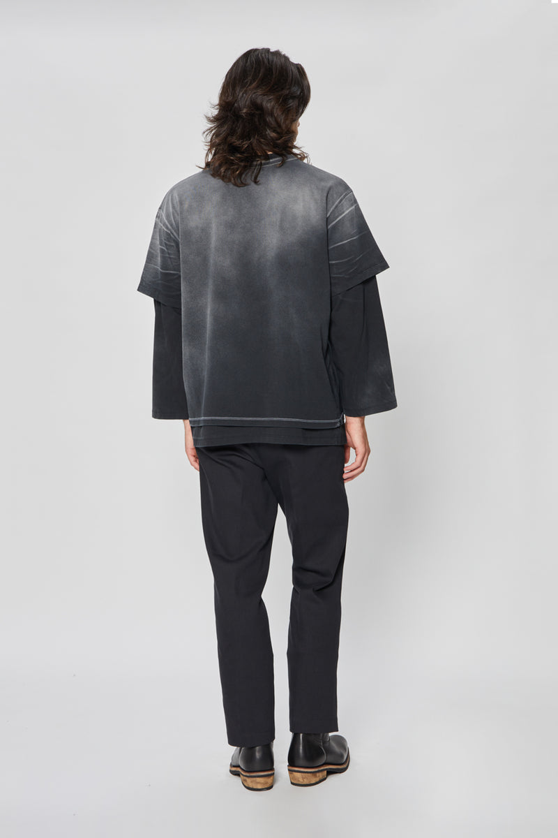 ZENO DOUBLELAYER LONGSLEEVE BLACK STONE
